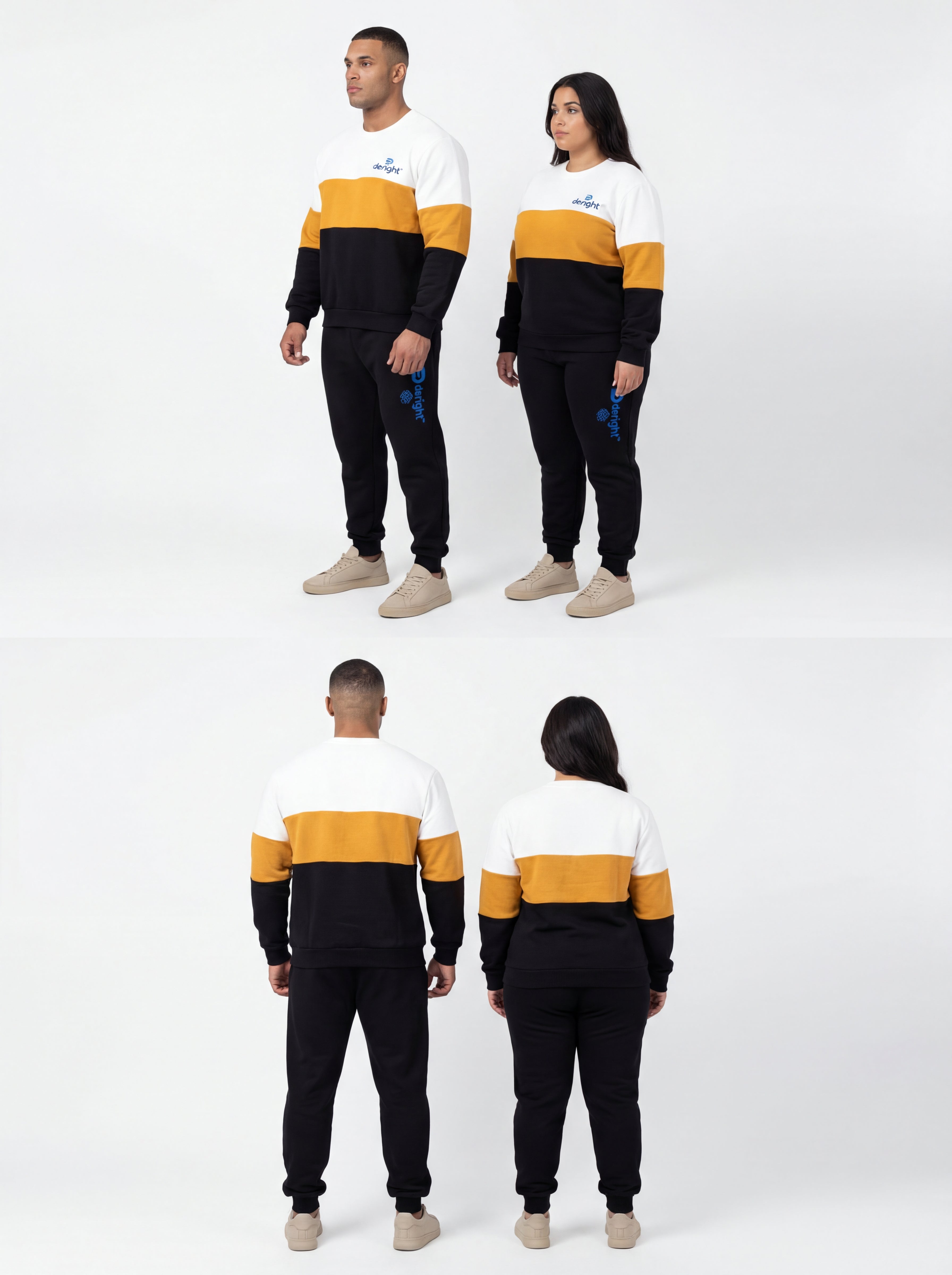 Deright Unisex Tri-Tone Colorblock Sweatshirt – Premium Casual Streetwear Pullover