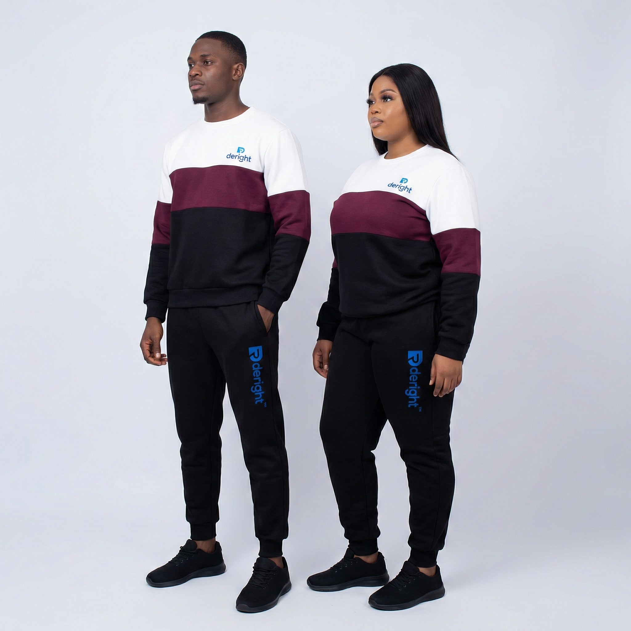 Unisex Elite Comfort Color Block Set – Premium Casual Two-Piece Tracksuit