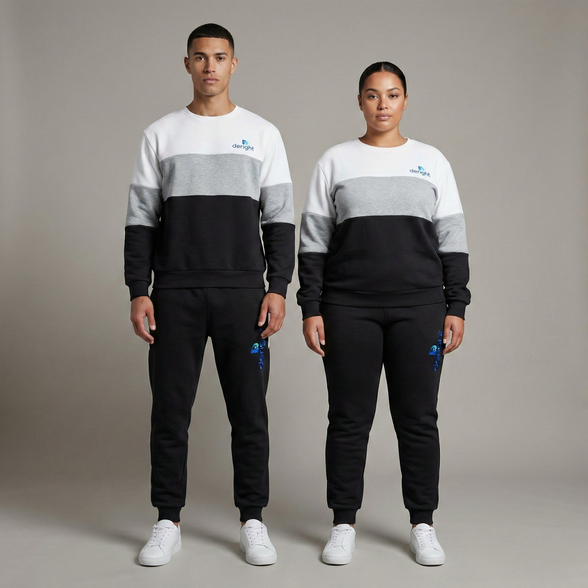 Unisex Color-Block Sweatshirt & Jogger Set – Premium Casual Two-Piece Tracksuit