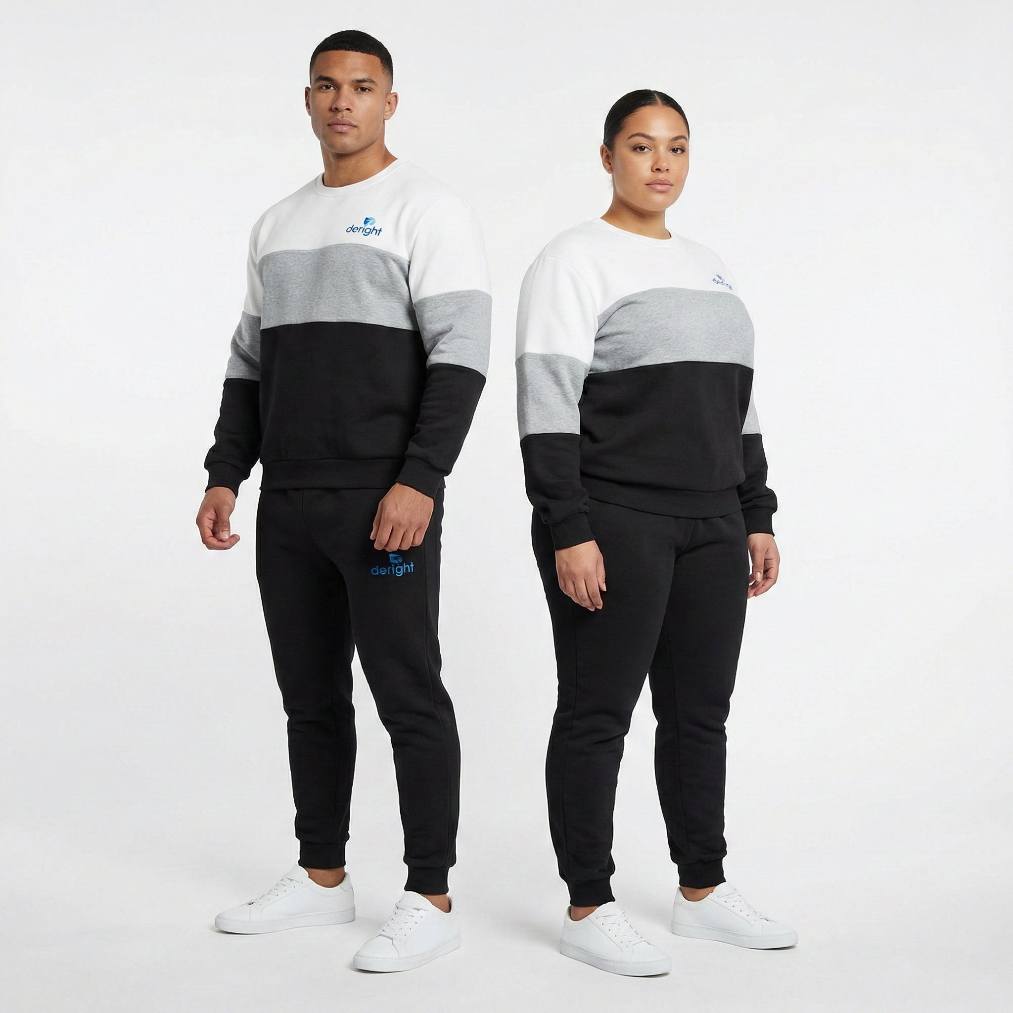 Unisex Color-Block Sweatshirt & Jogger Set – Premium Casual Two-Piece Tracksuit