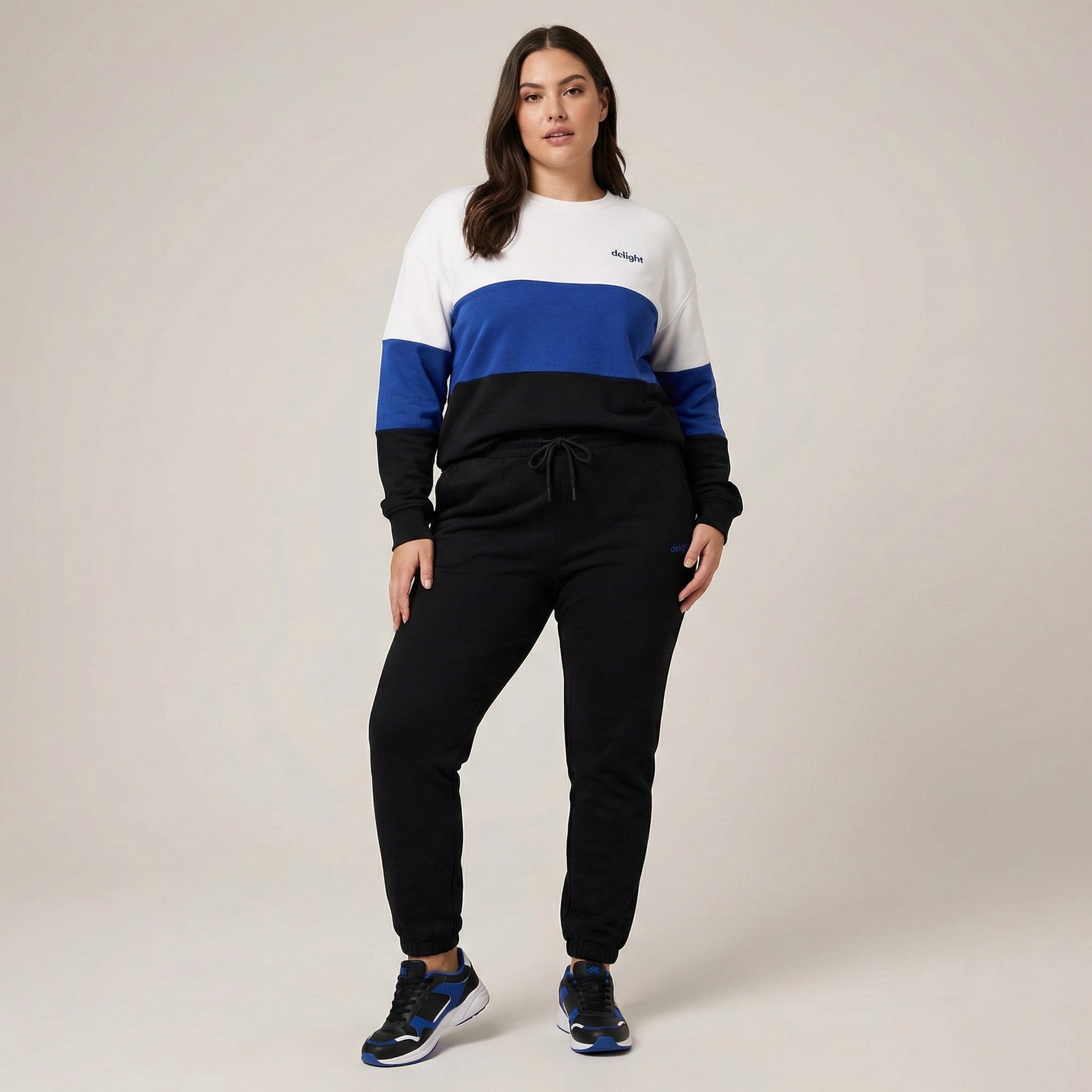 Unisex Color-Block Sweatshirt & Jogger Set – Premium Two-Piece Casual Tracksuit
