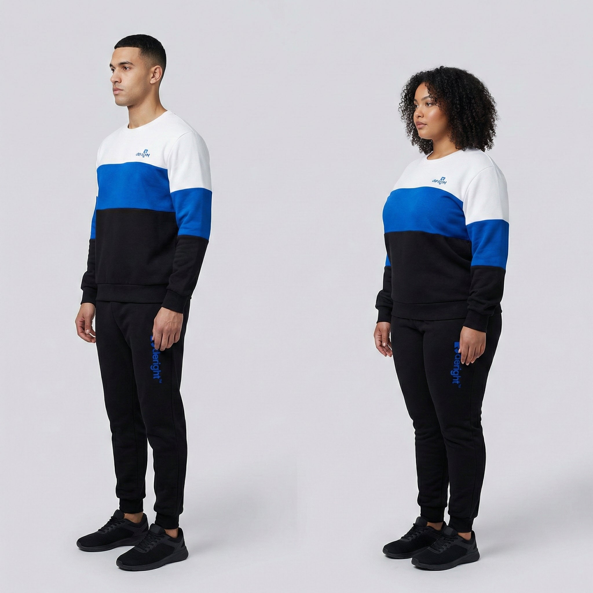 Unisex Color-Block Sweatshirt & Jogger Set – Premium Two-Piece Casual Tracksuit