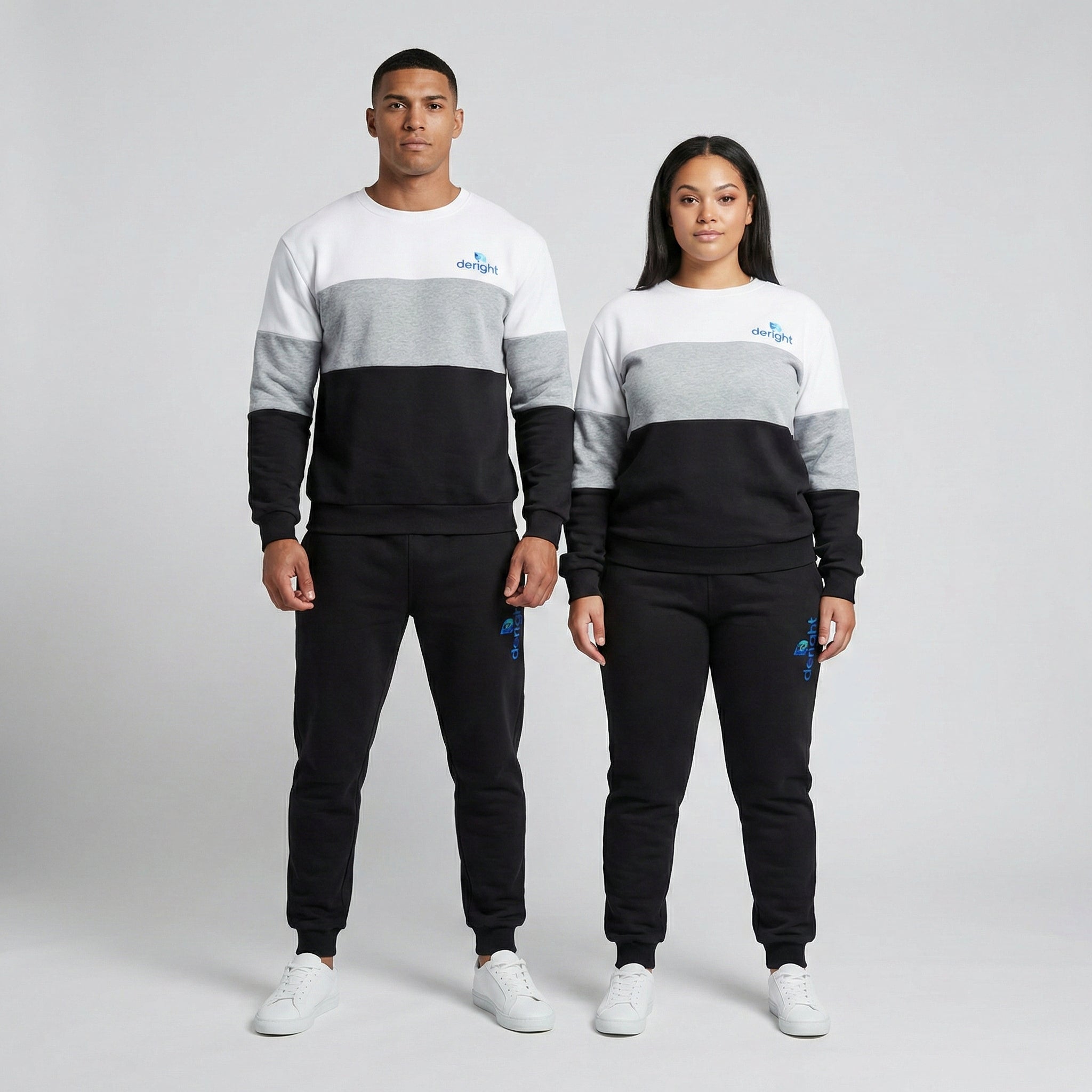 Unisex Color-Block Sweatshirt & Jogger Set – Premium Casual Two-Piece Tracksuit