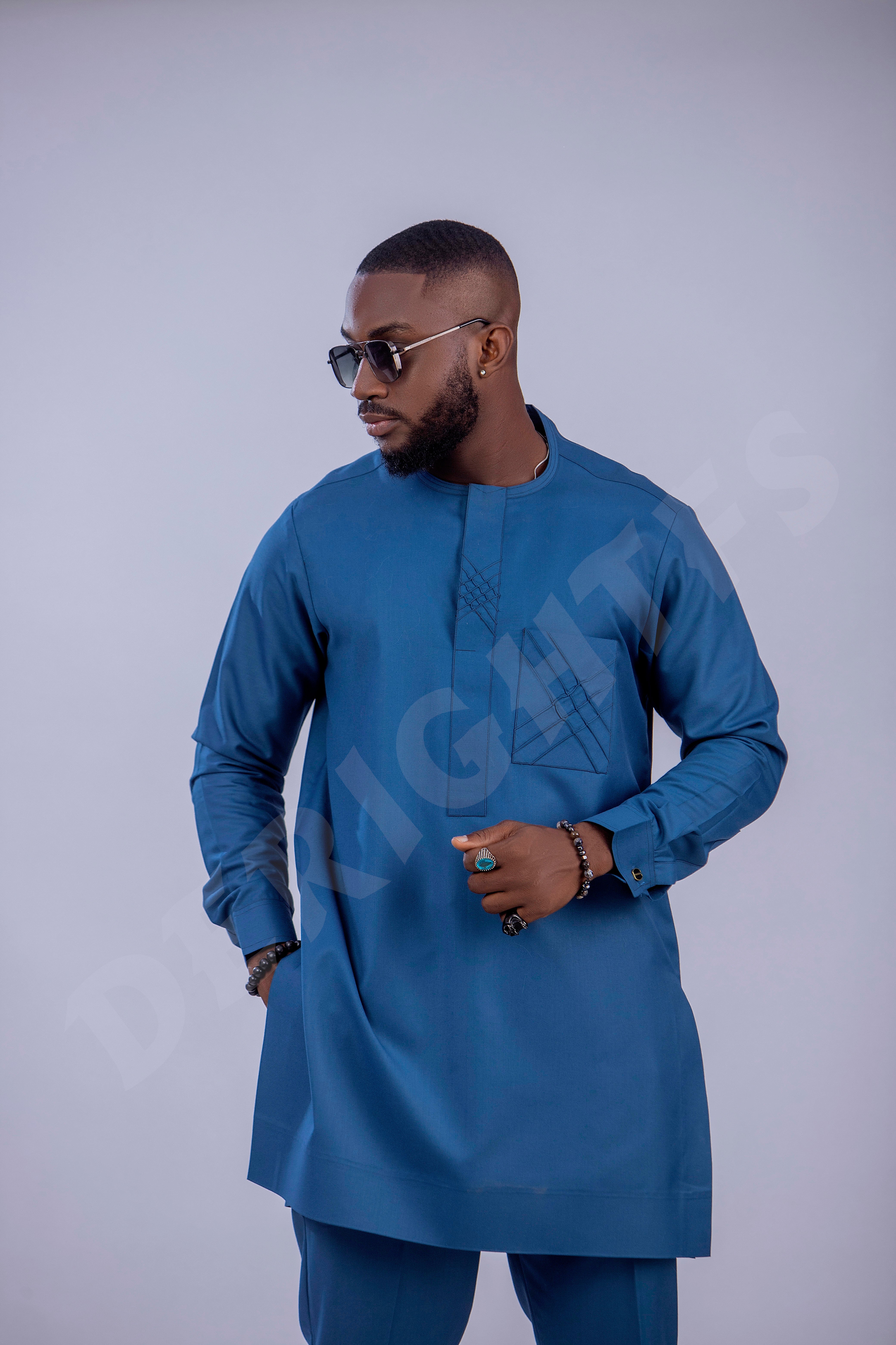 Majestic Blue Agbada Set