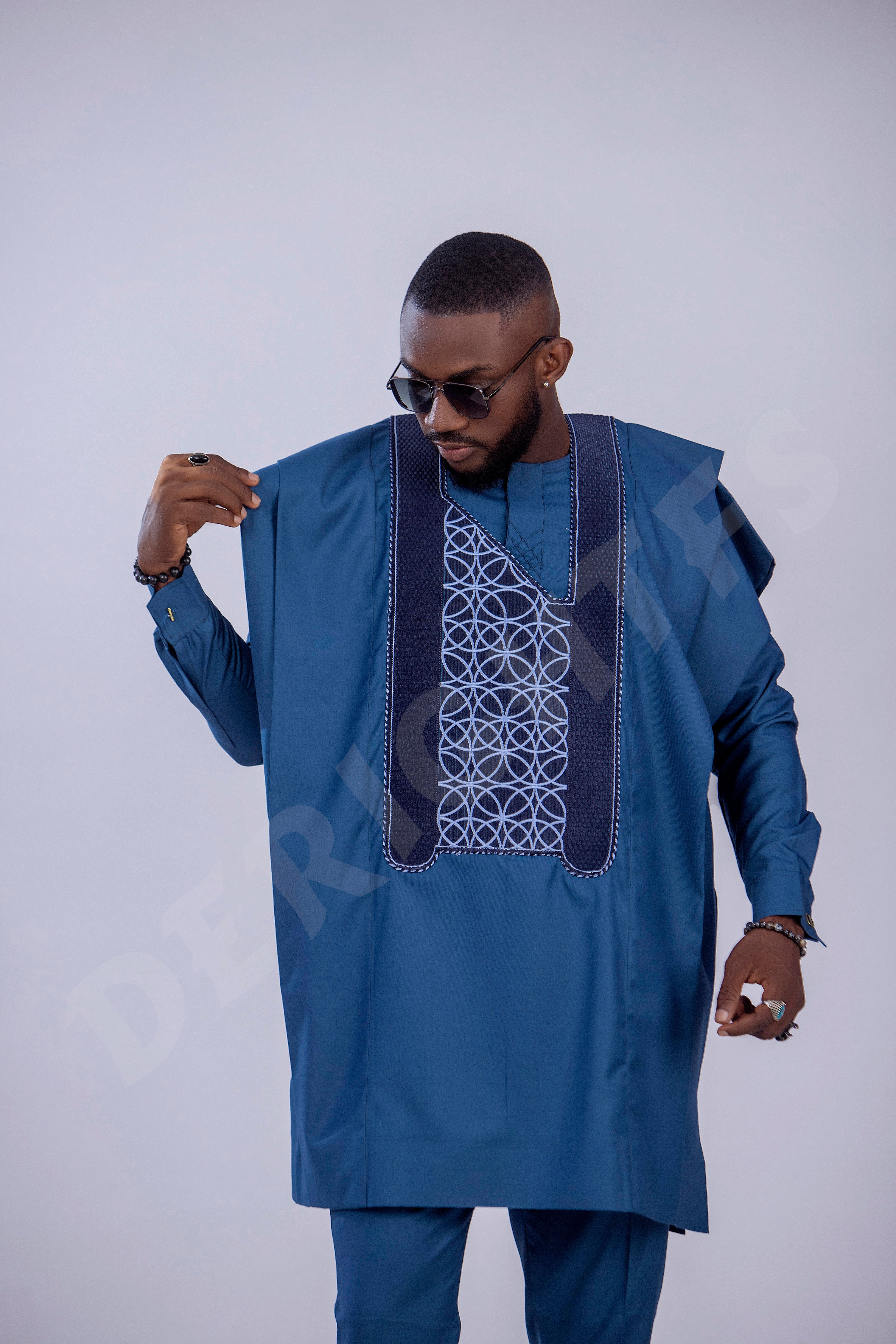 Majestic Blue Agbada Set