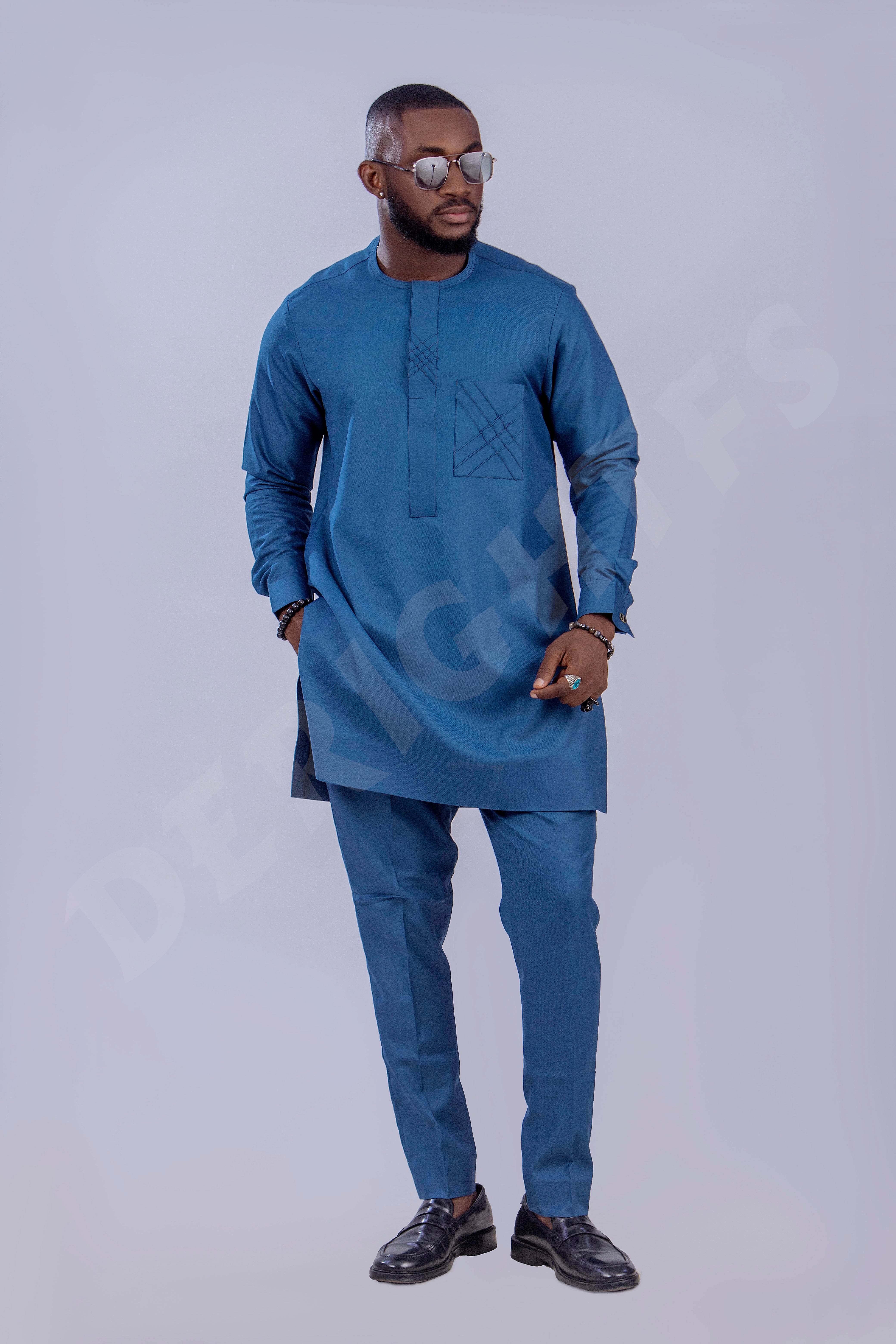 Majestic Blue Agbada Set
