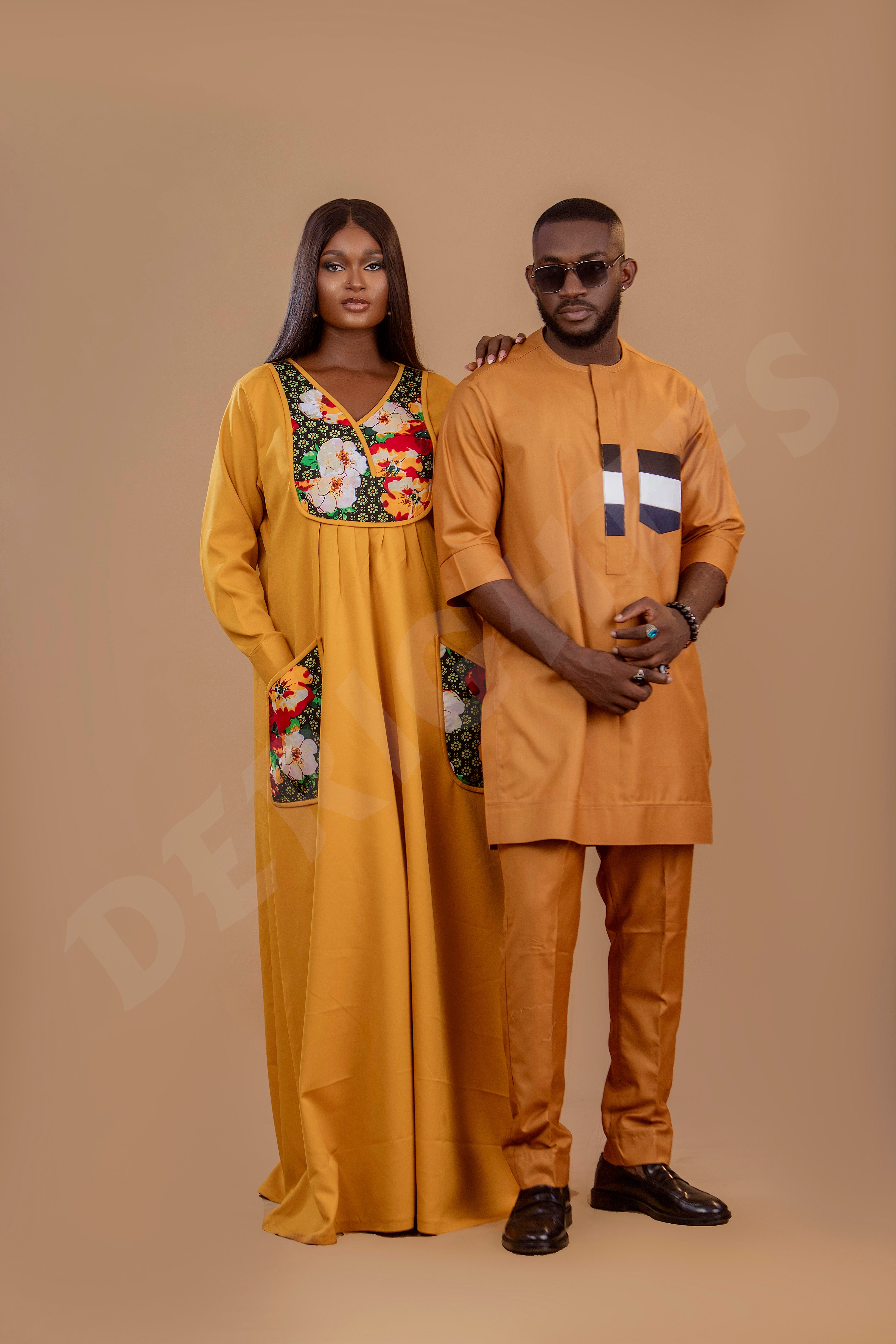 Elegant Mustard Tunic with Contrast pocket detail