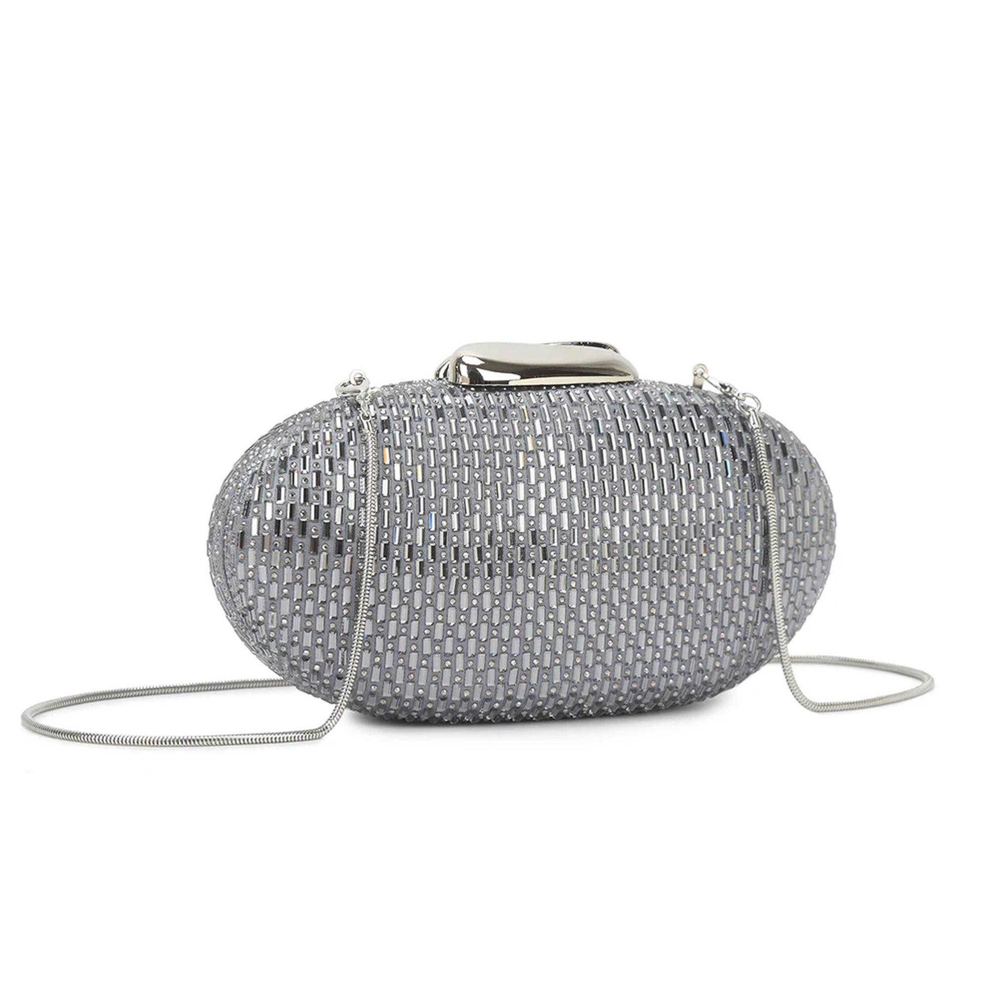 DerightFS Luxury Crystal Evening Clutch Bag – Rhinestone Party Handbag with Chain Strap for Wedding, Prom & Formal Events