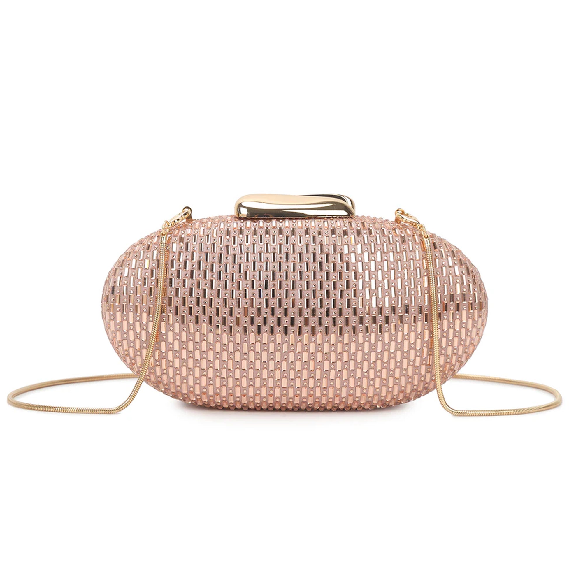 DerightFS Luxury Crystal Evening Clutch Bag – Rhinestone Party Handbag with Chain Strap for Wedding, Prom & Formal Events