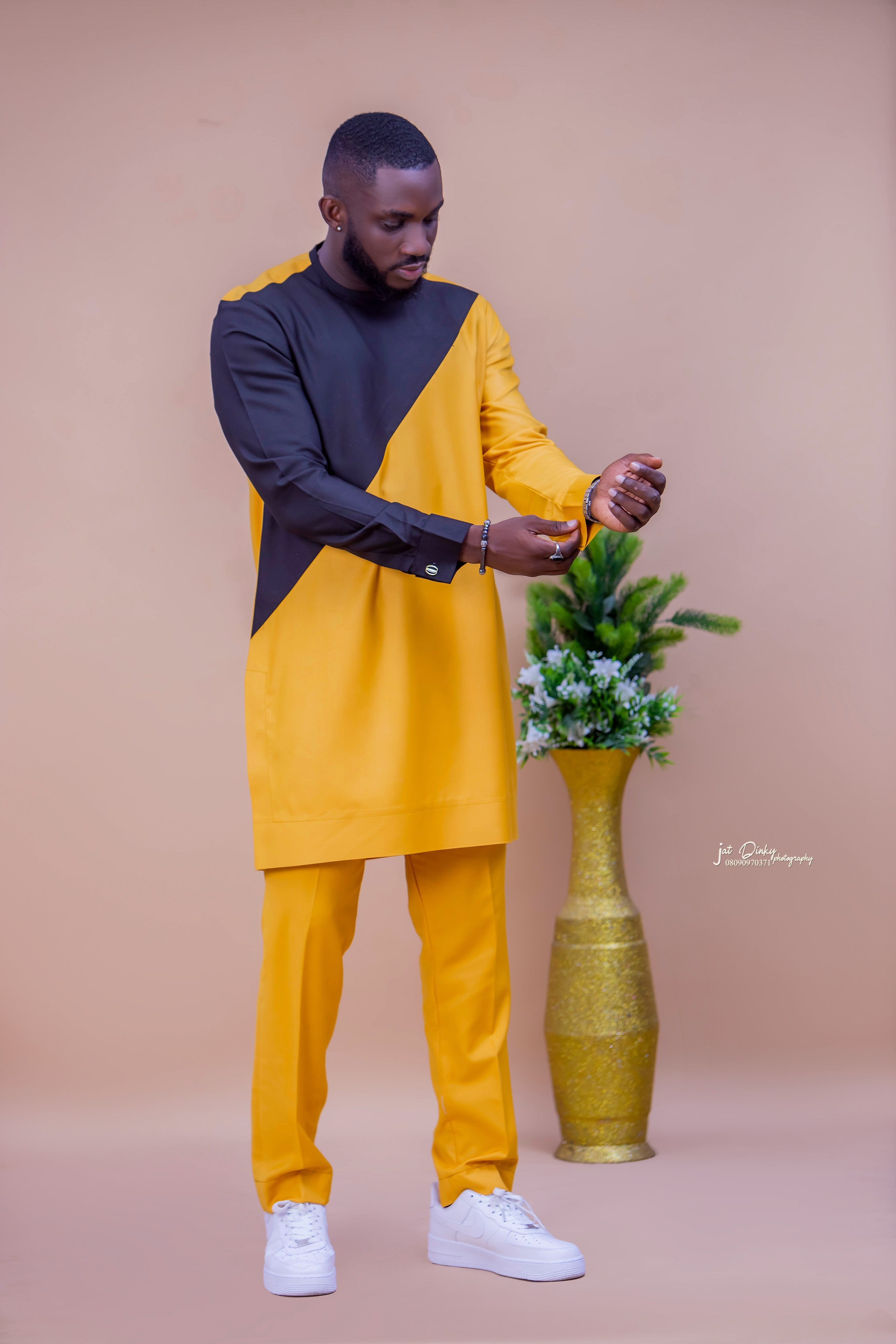 Yellow Sahara Majesty Kaftan - African Men's Clothing
