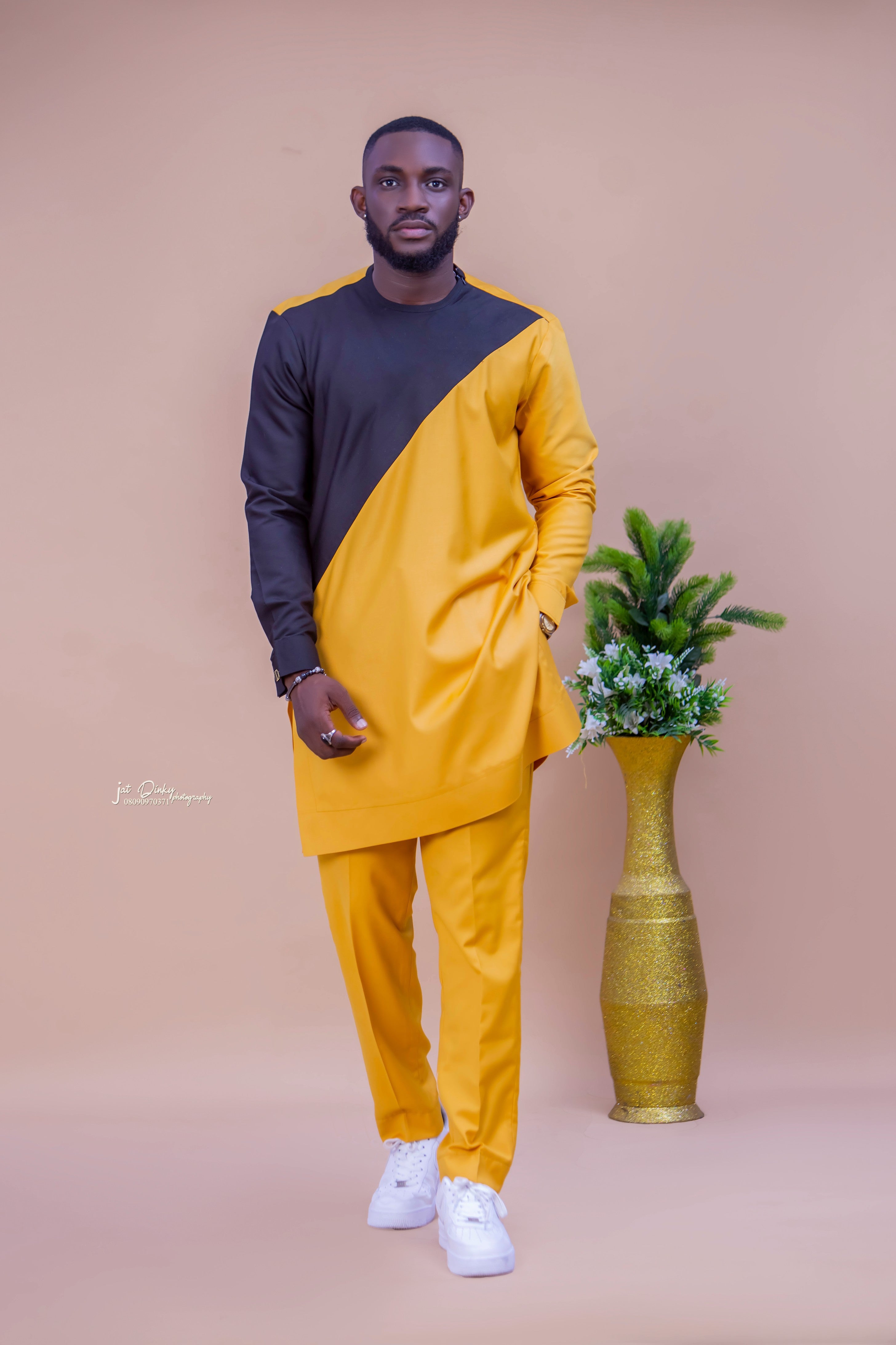 Yellow Sahara Majesty Kaftan - African Men's Clothing