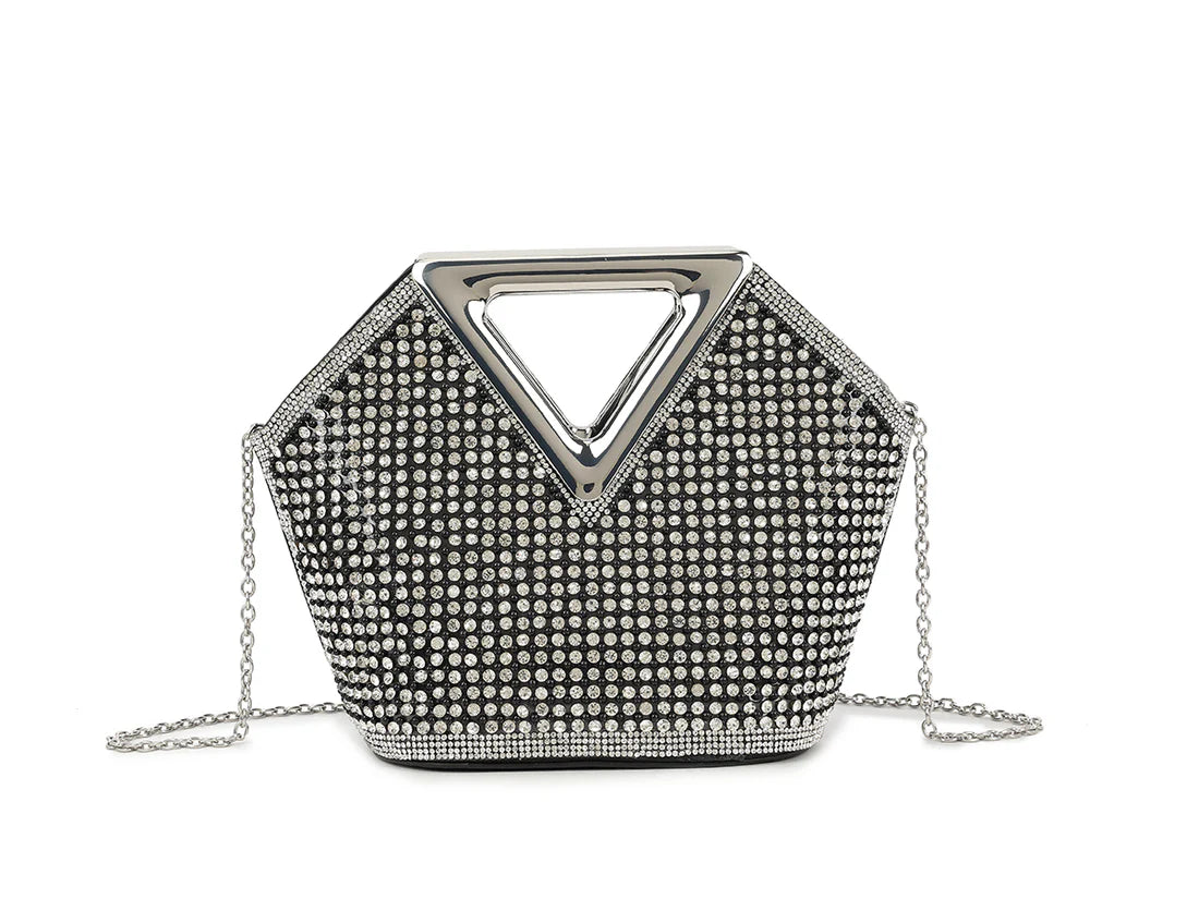 Aurelia Prism Crystal Evening Bag – Luxury Rhinestone Clutch for Weddings & Parties