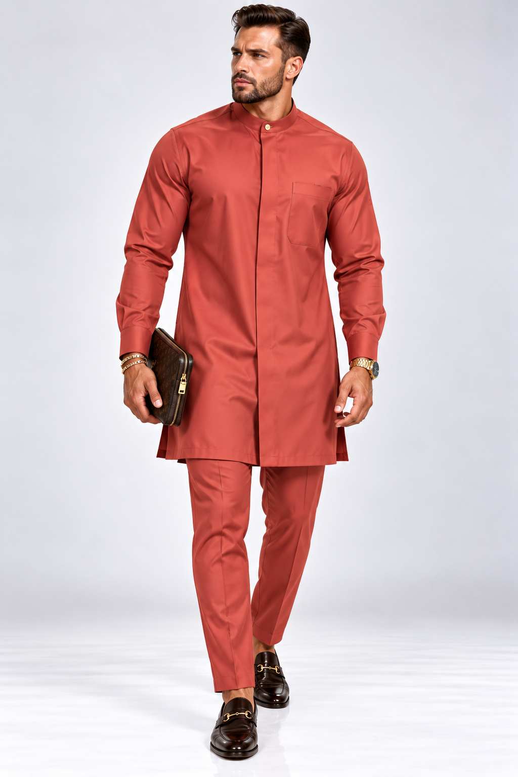 The Mobs Grace Men's Kaftan Set | Mandarin Collar Native Wear UK