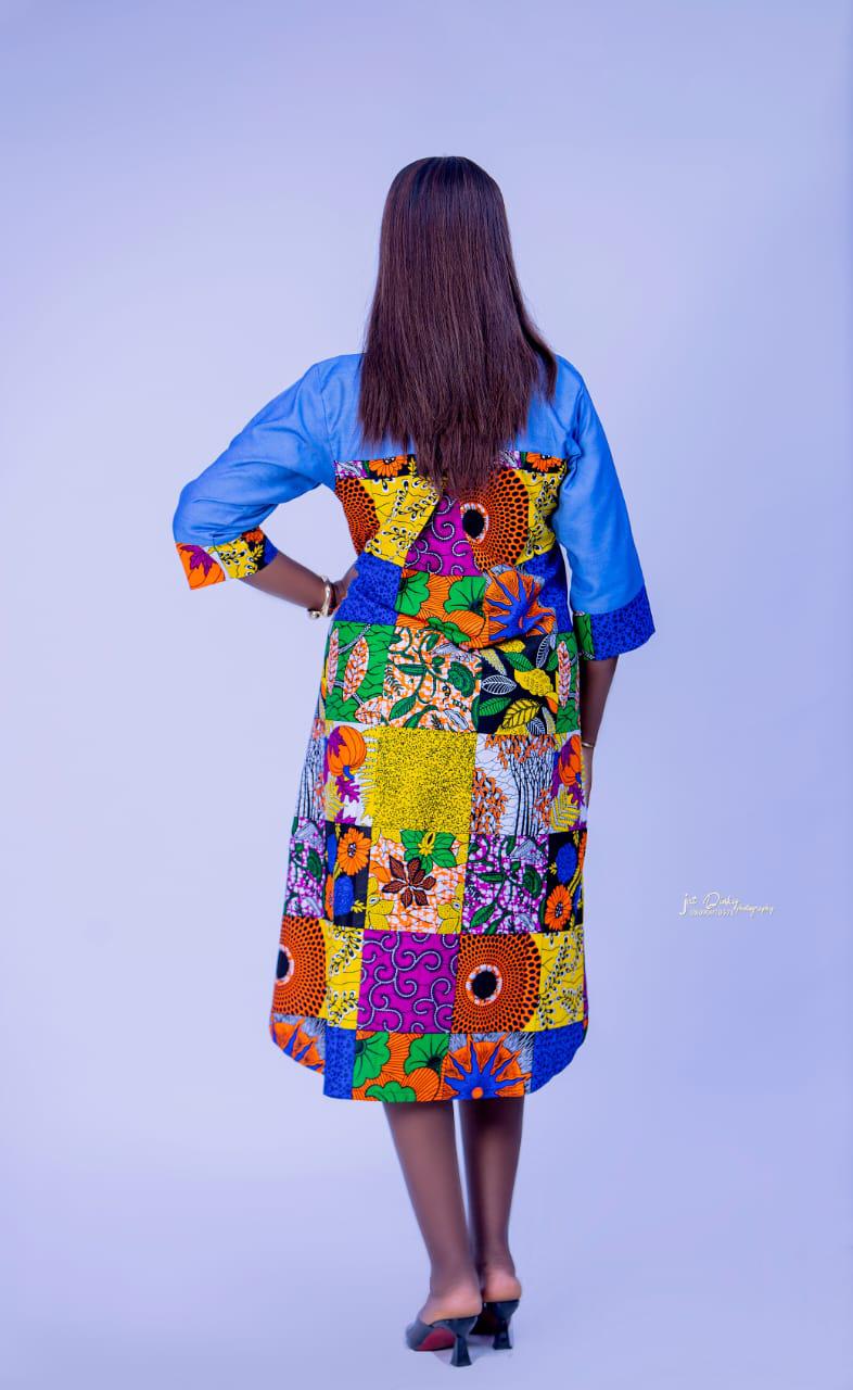 Denim Ankara Dress