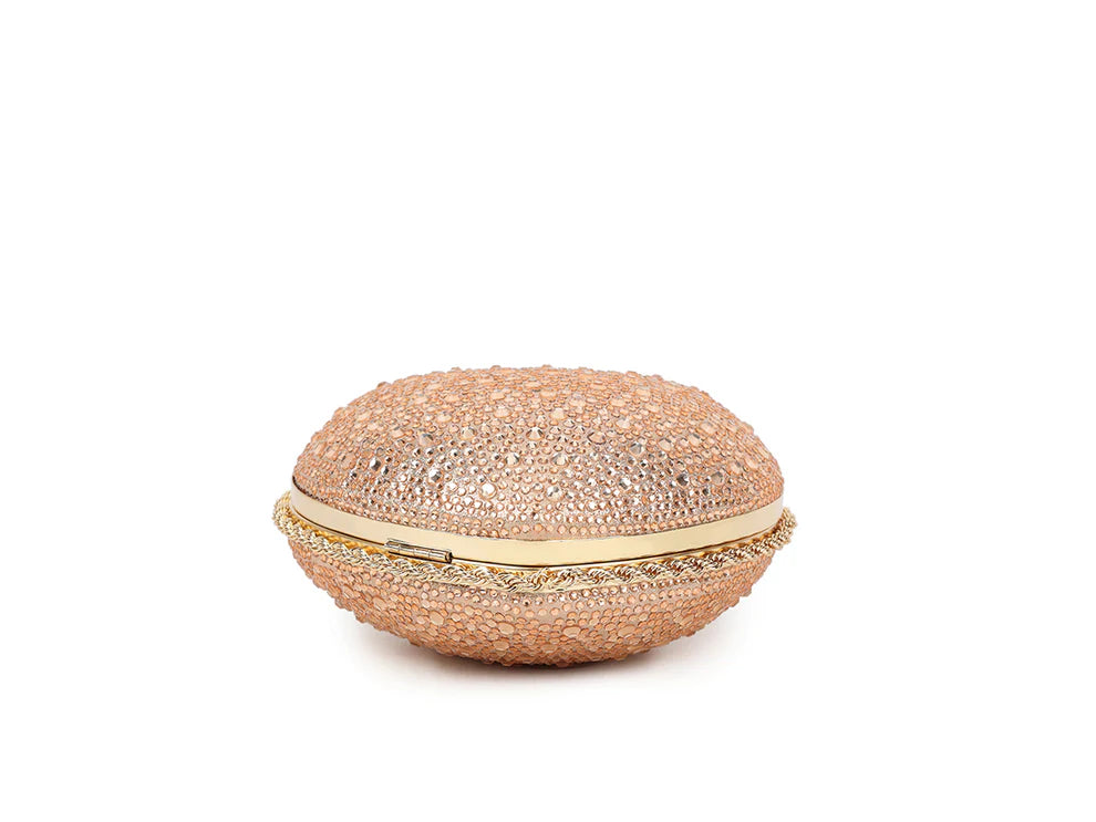 Women’s Heart Shaped Rhinestone Clutch Bag – Sparkly Crystal Evening Purse with Chain Strap, Luxury Party, Wedding, Prom & Formal Handbag