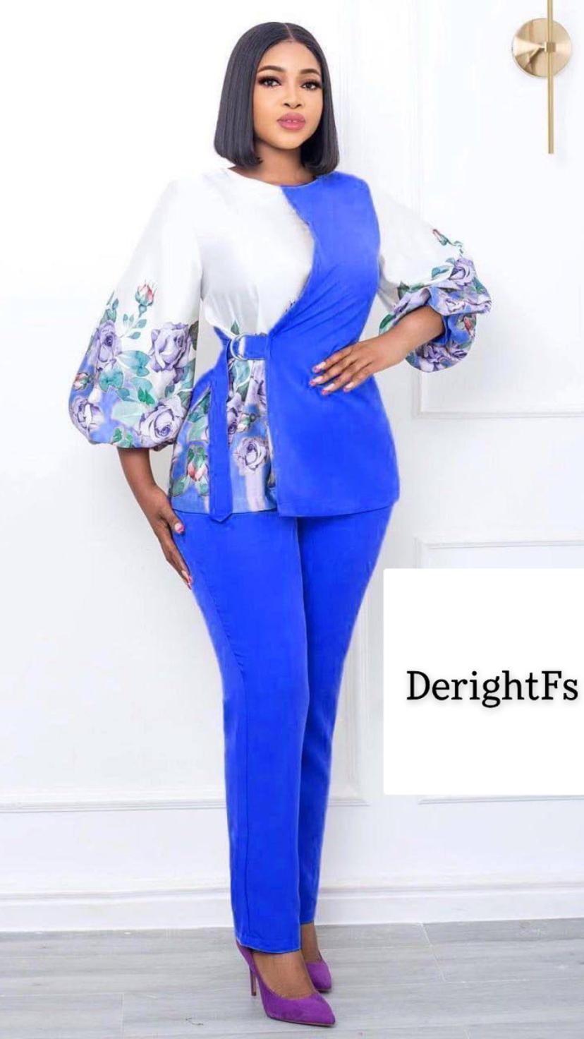 Blue Luxury Two Piece Set