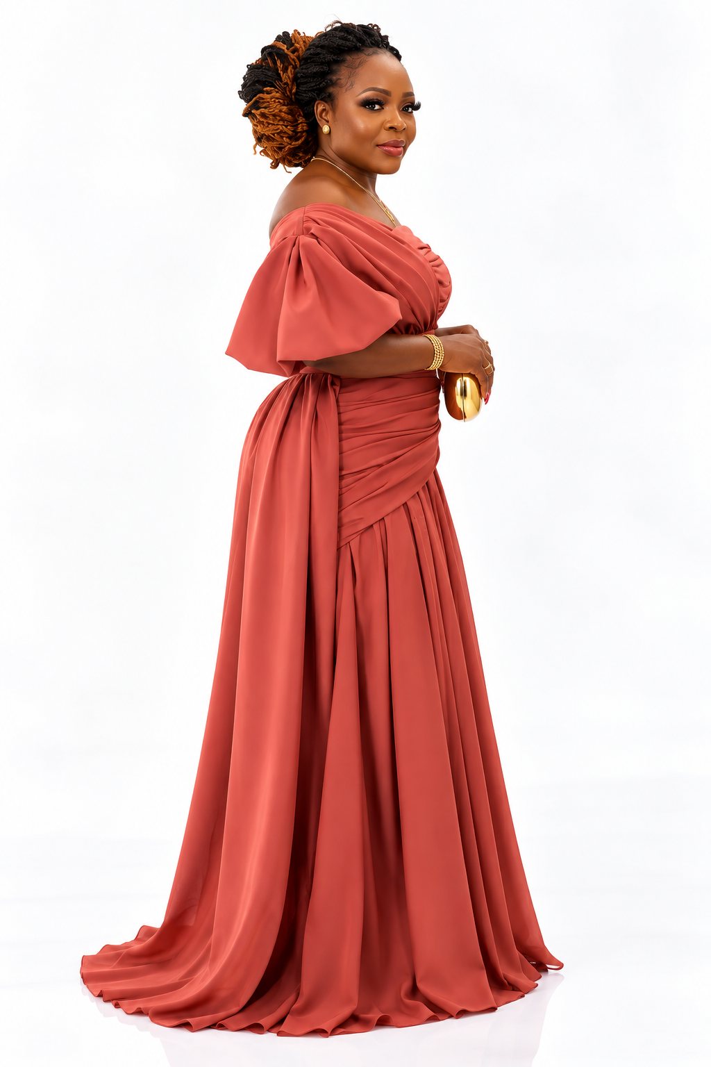 The Mobs Grace Gown | Off-Shoulder Draped Occasion Gown UK