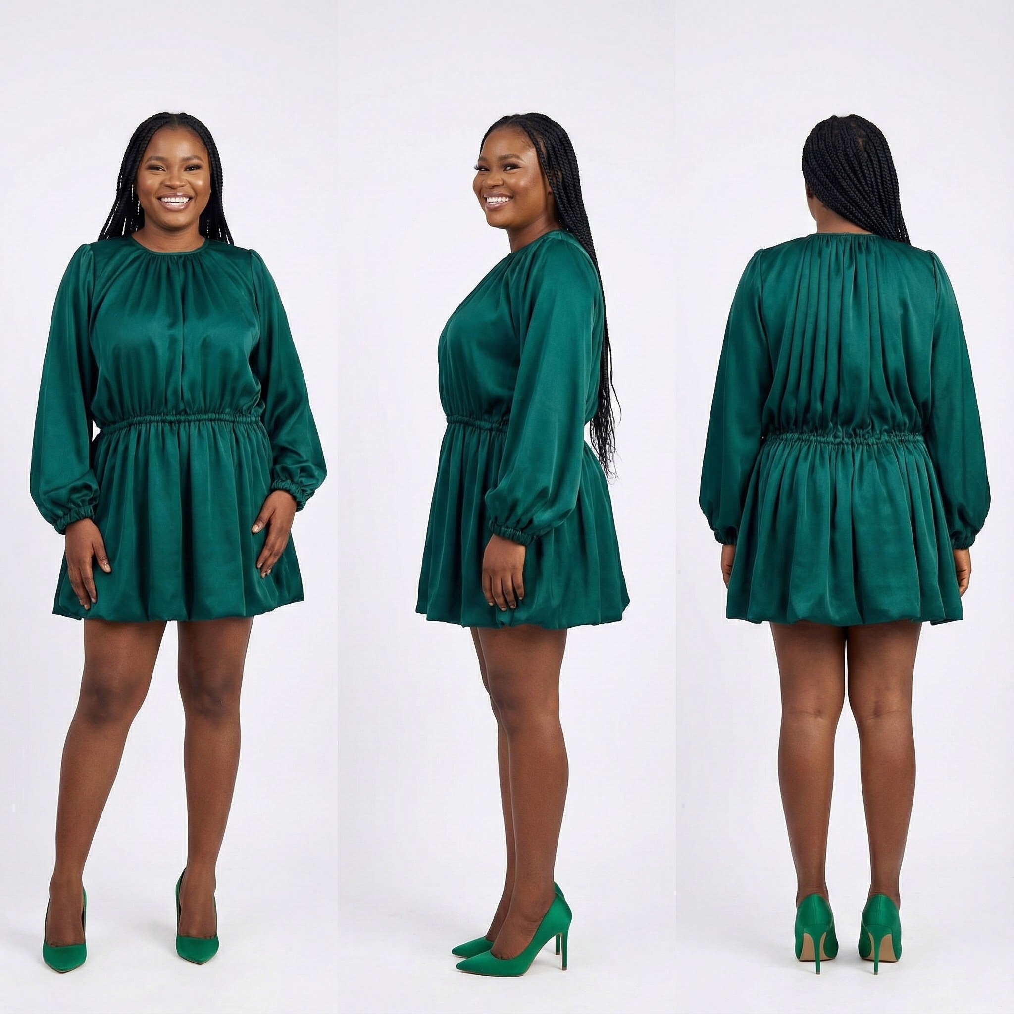 Lerin Gathered Waist Mini Dress – Elegant Fitted Casual & Party Dress for Women