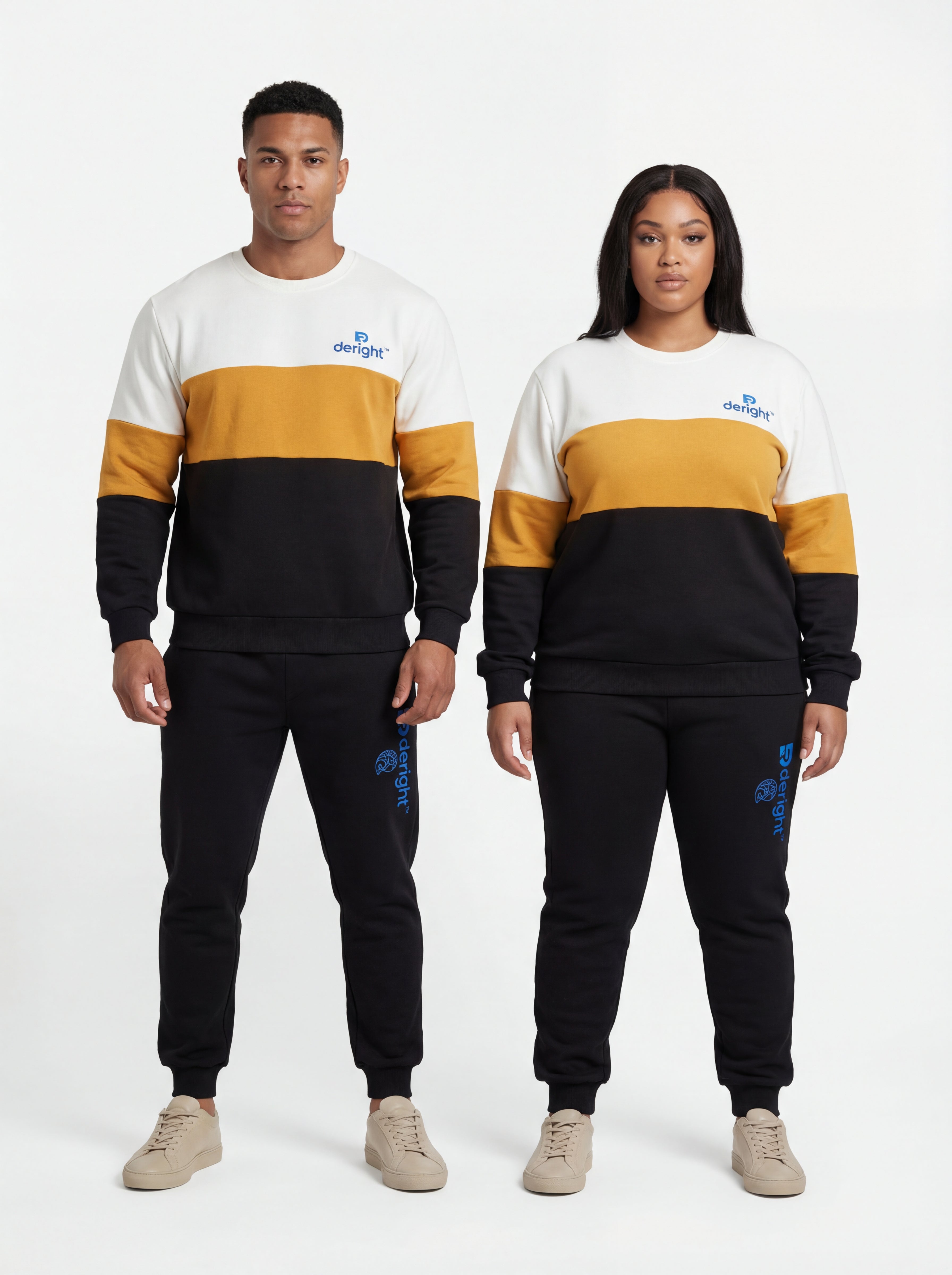 Deright Unisex Tri-Tone Colorblock Sweatshirt – Premium Casual Streetwear Pullover