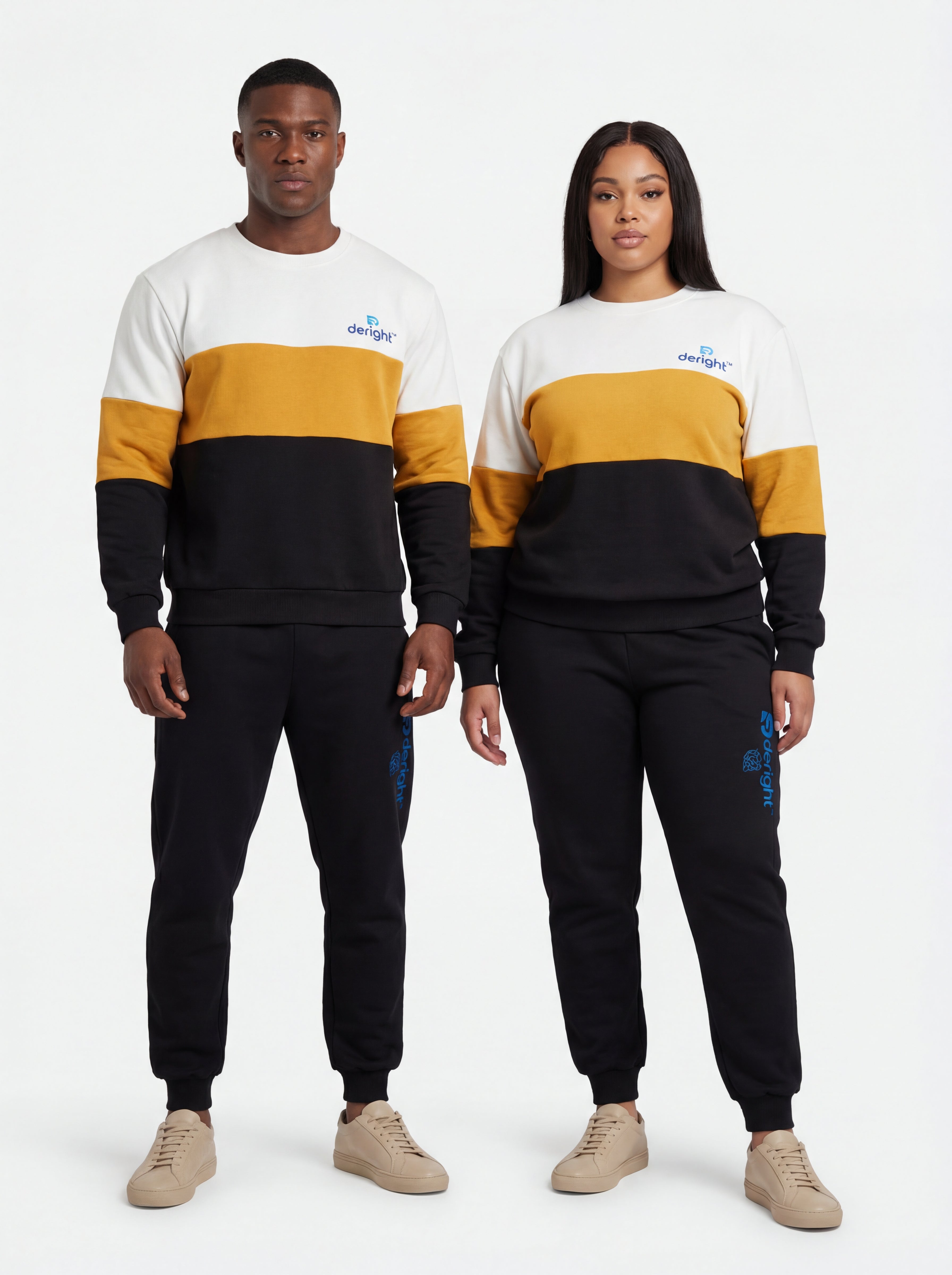 Deright Unisex Tri-Tone Colorblock Sweatshirt – Premium Casual Streetwear Pullover