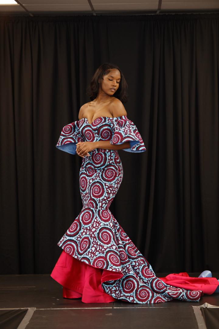 Vibrant Bold Elegant Ankara Mermaid gown