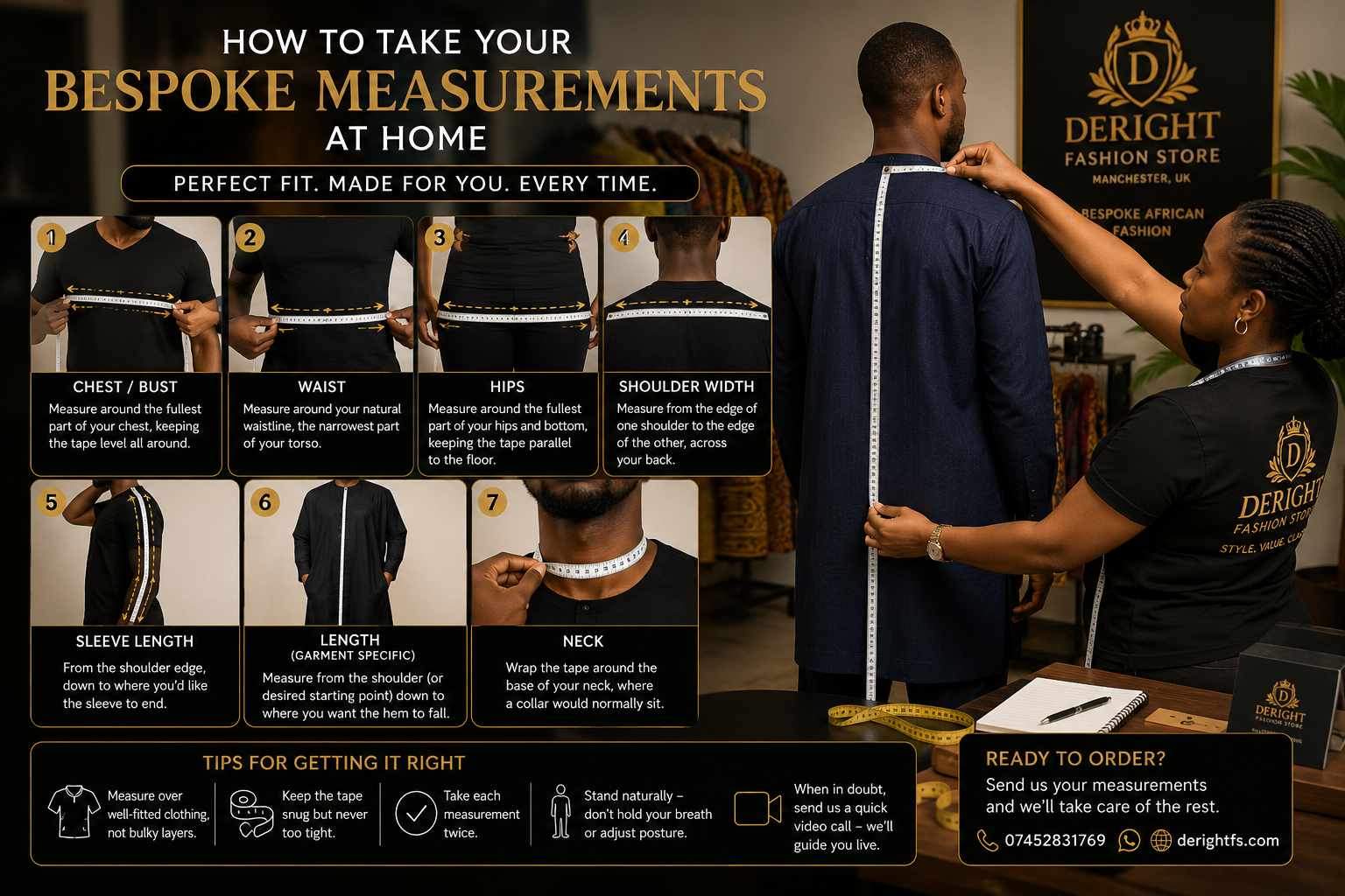 How to Take Measurements at Home | African Tailor UK