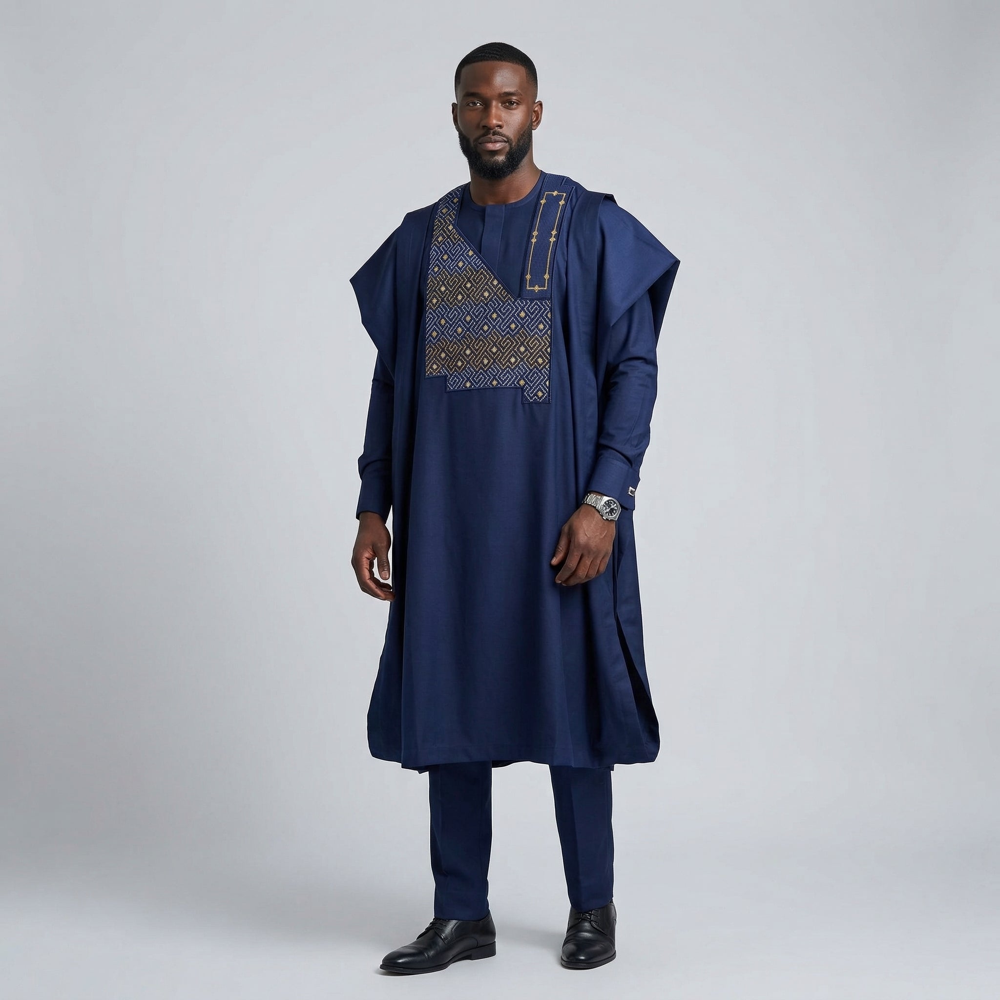 Navy Agbada set UK | African | Traditional | Men's wear | DerightFS