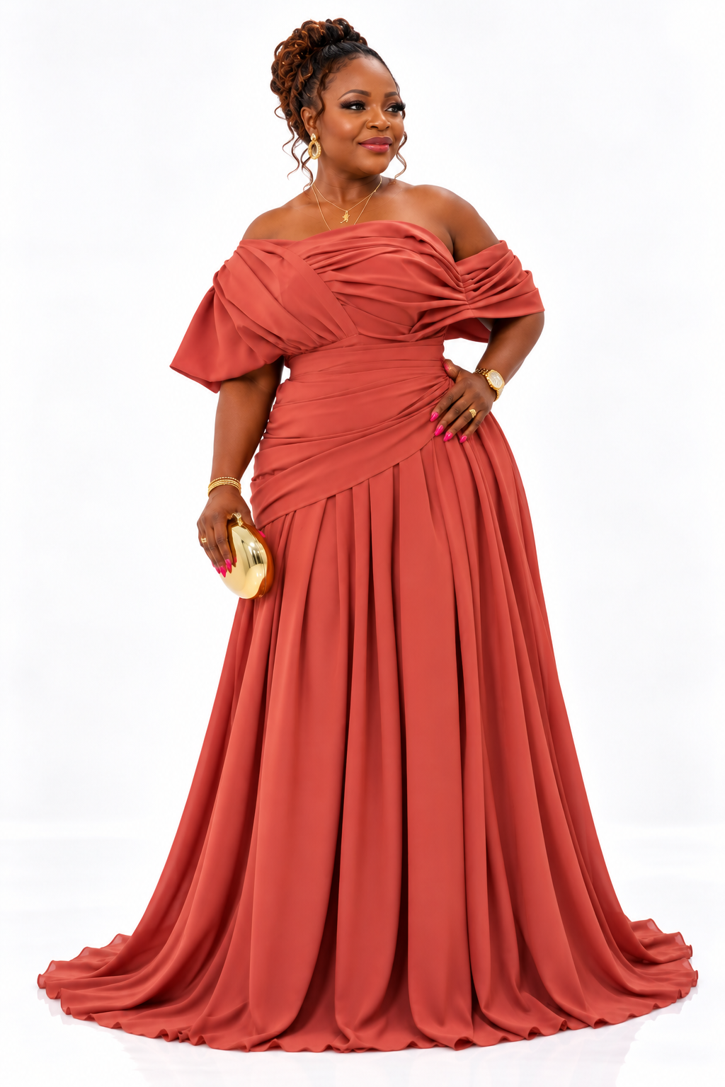 The Mobs Grace Gown | Off-Shoulder Draped Occasion Gown UK