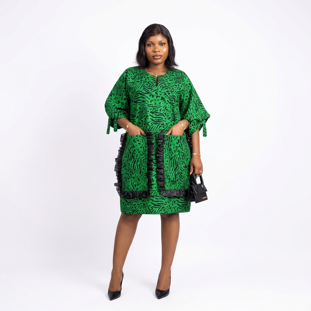 Ankara Short Dress African Print Ruffle Dress for Women | DerightFS