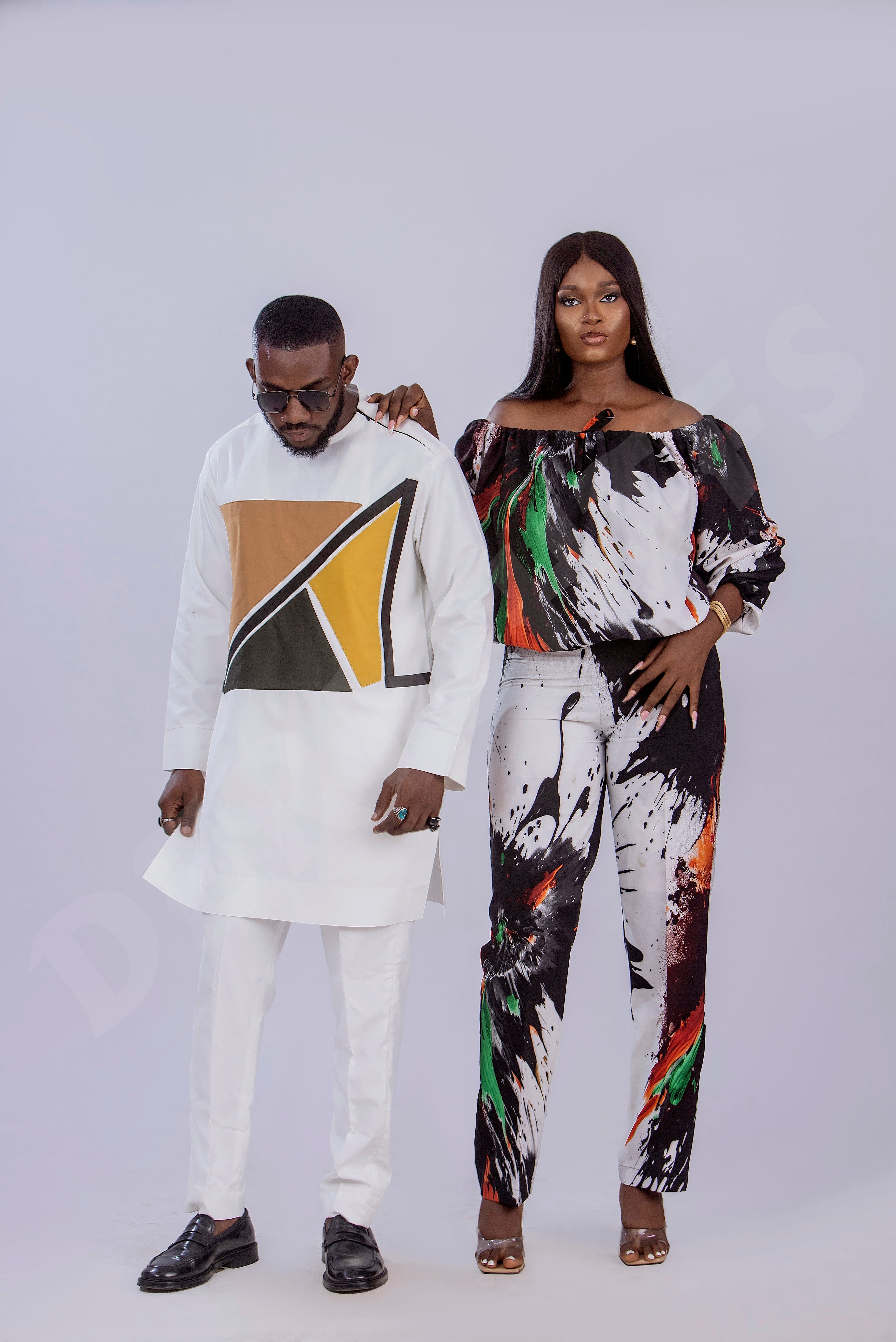 Men’s Luxury Kaftan with Geometric Design | African Traditional Wear