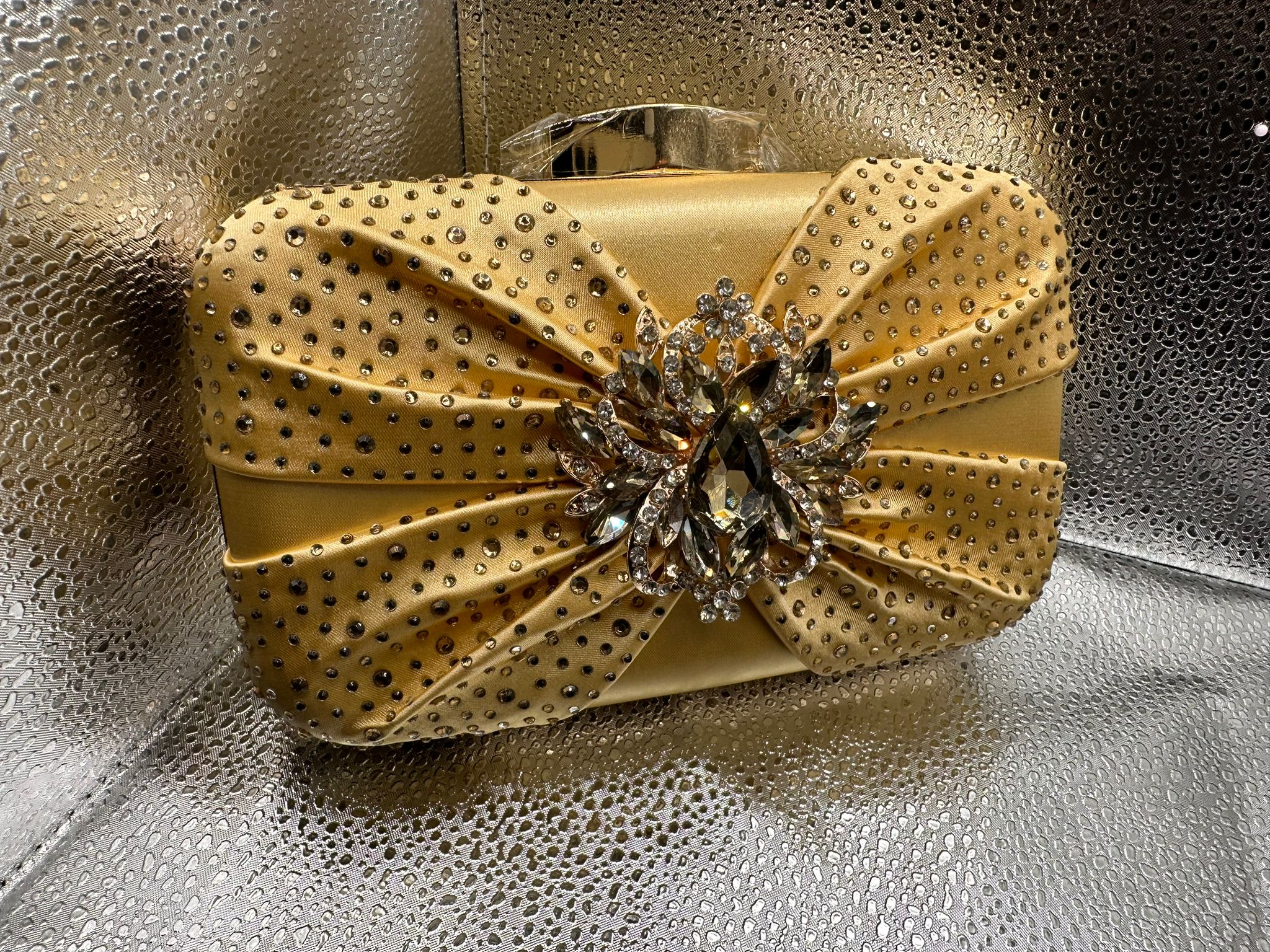 Golden Glow Textured Clutch