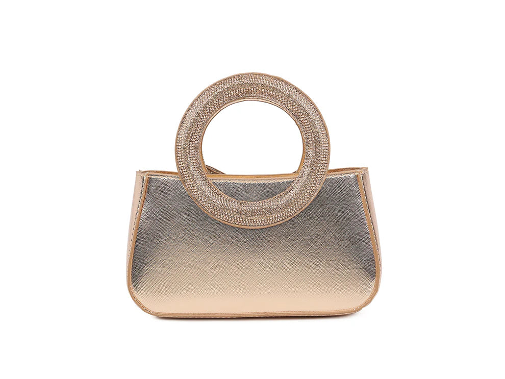 DerightFS Luxury Crystal Bow Evening Bag – Rhinestone Top Handle Clutch with Chain Strap (Gold, Silver, Black, Rose Gold)