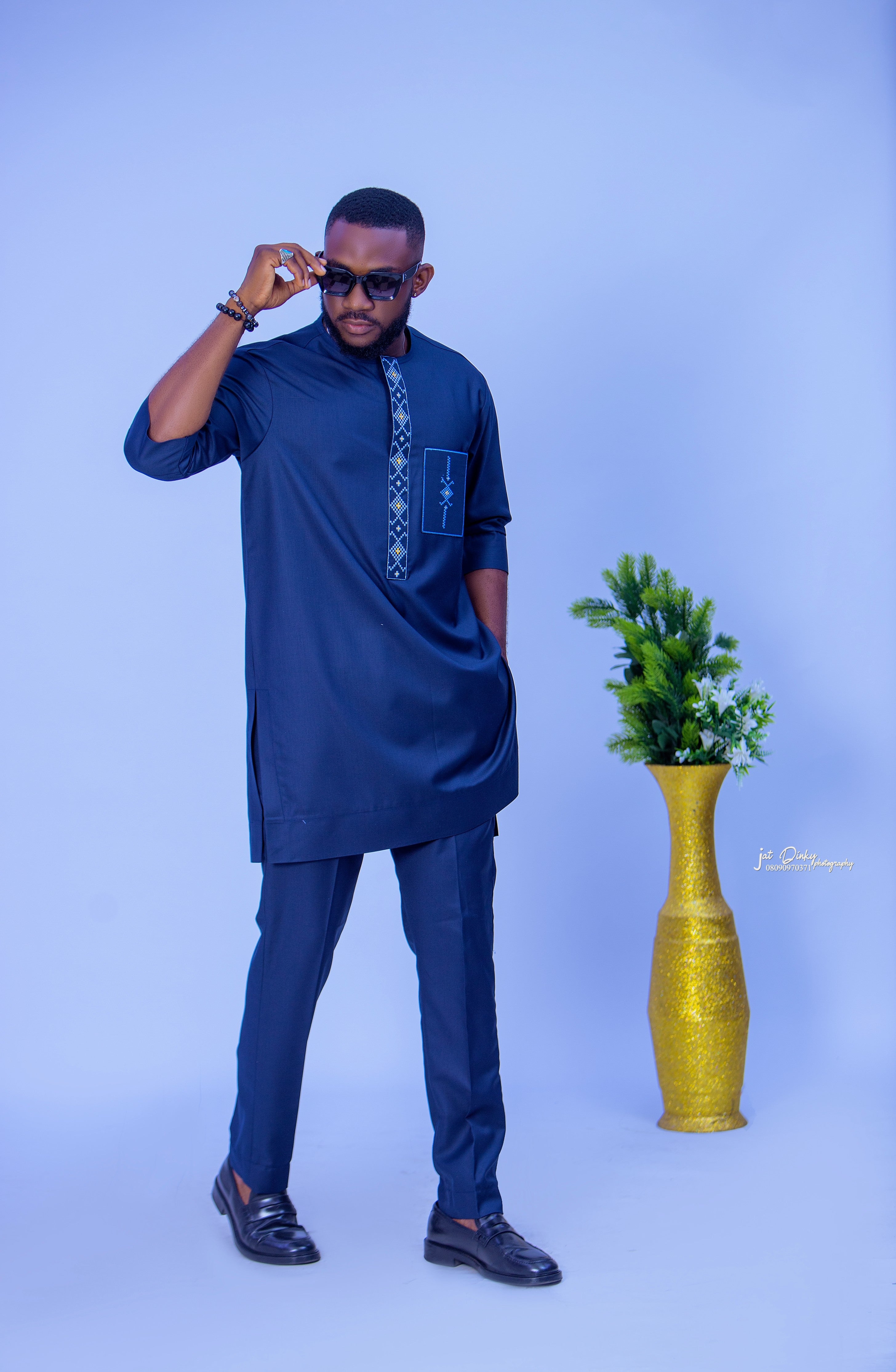 Men's African Kaftan - Royal Sapphire Kaftan