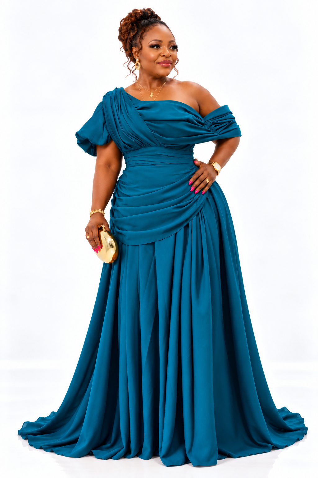 The Mobs Grace Gown | Off-Shoulder Draped Occasion Gown UK