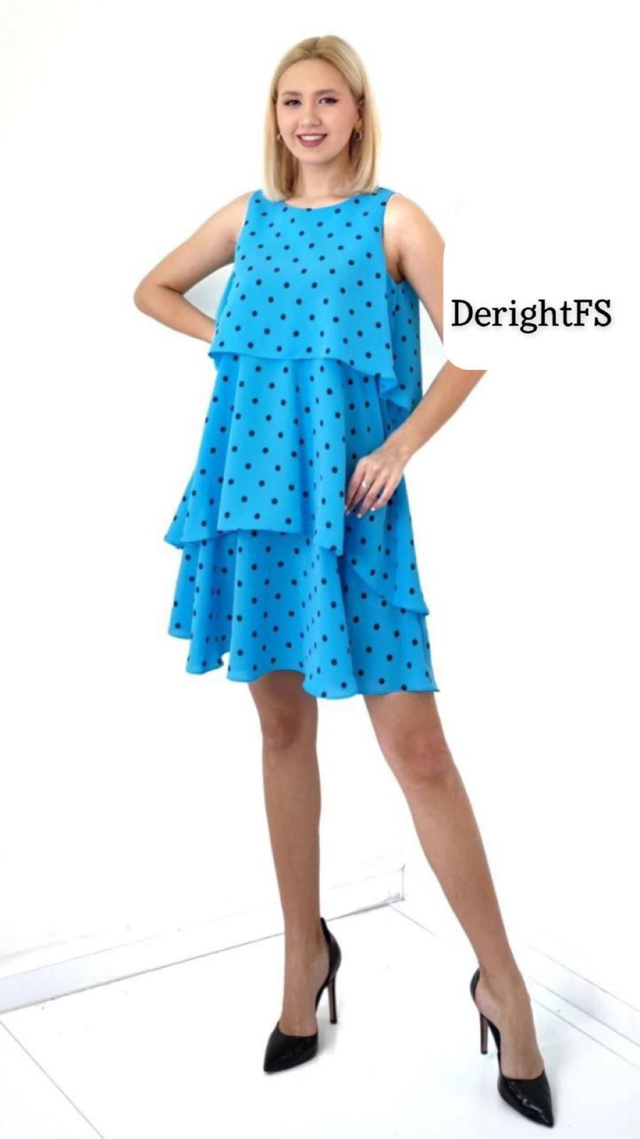 Blue Polka Dot Dress New In