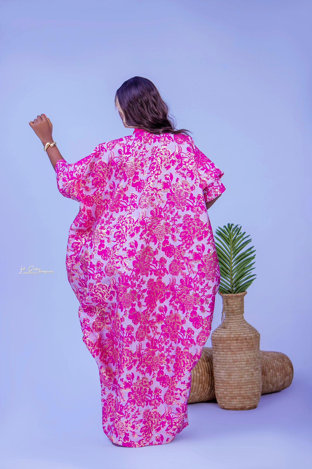 Two Piece Damask Brocade Boubou Dress