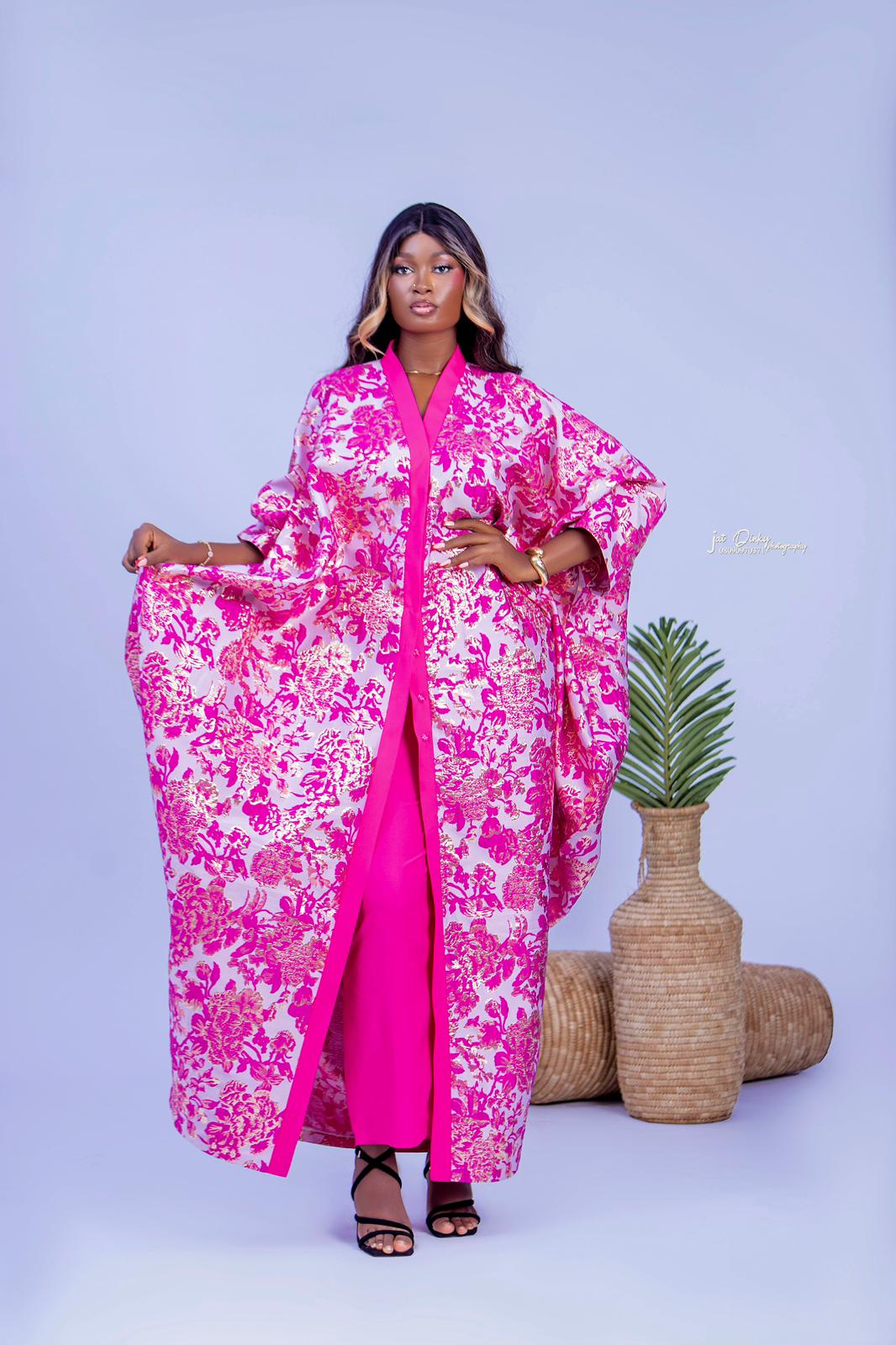 Two Piece Damask Brocade Boubou Dress