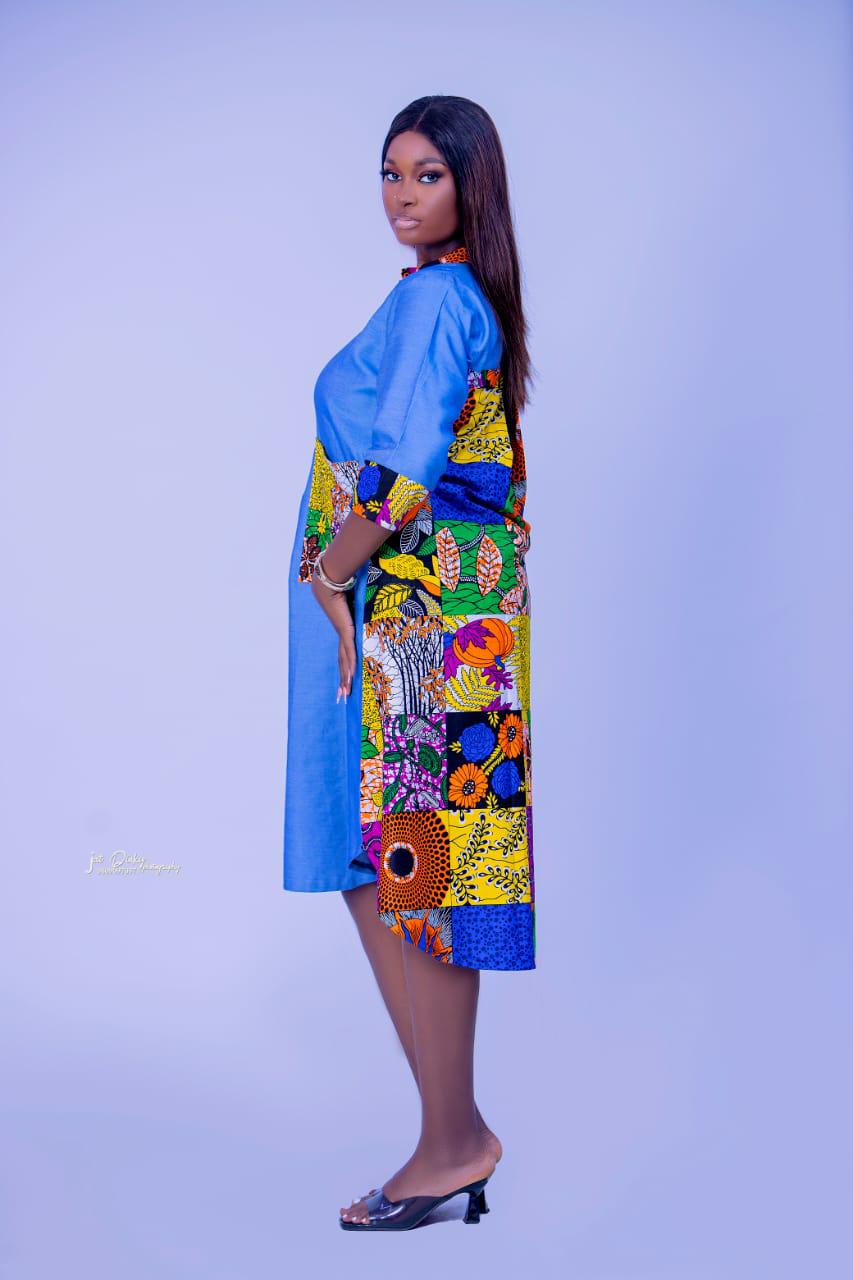 denim ankara dress Ankara Gown Denim Jeans Gown Fashion Jeans Dress Women Maxi Demin Dresses Denim Long