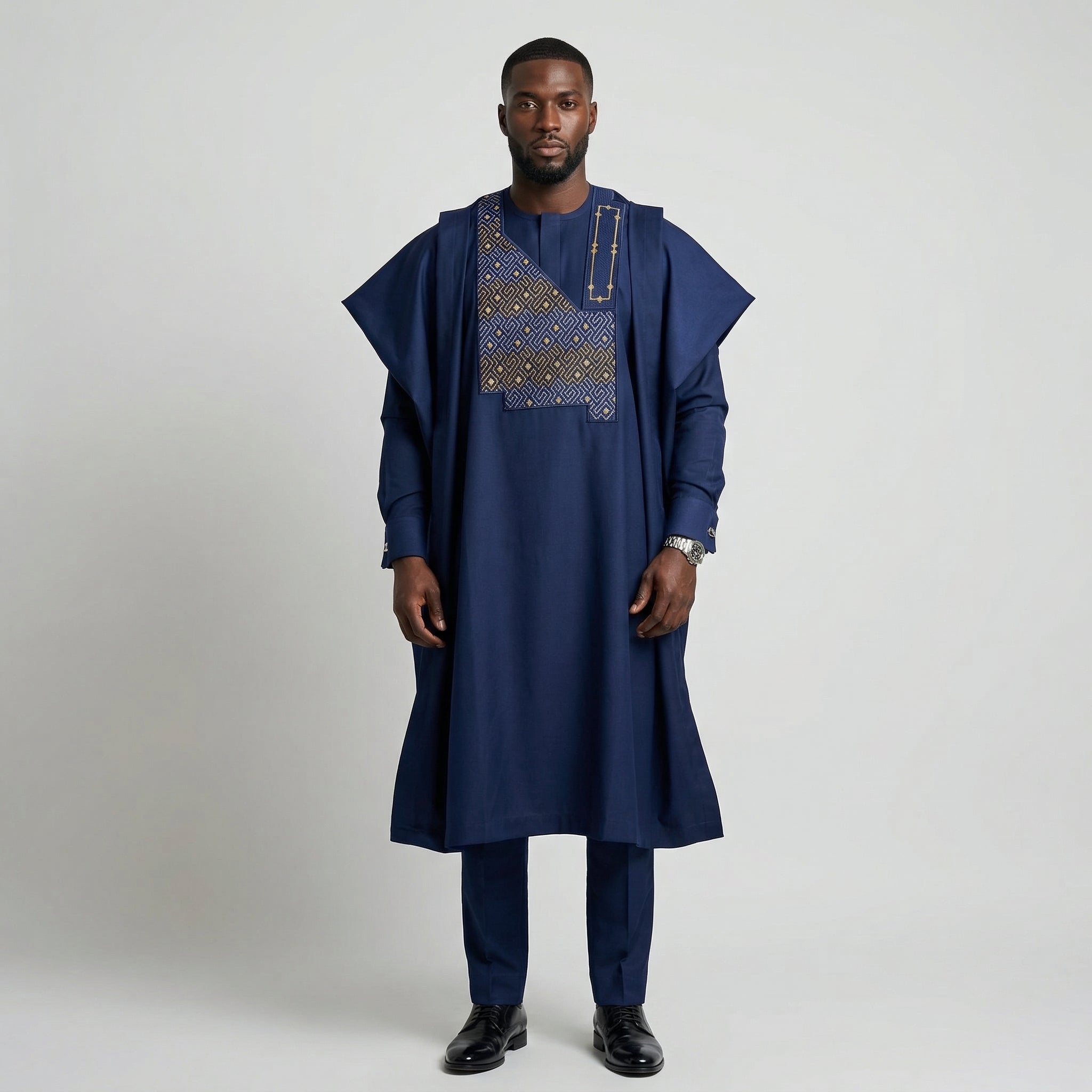Navy Agbada set UK | African | Traditional | Men's wear | DerightFS