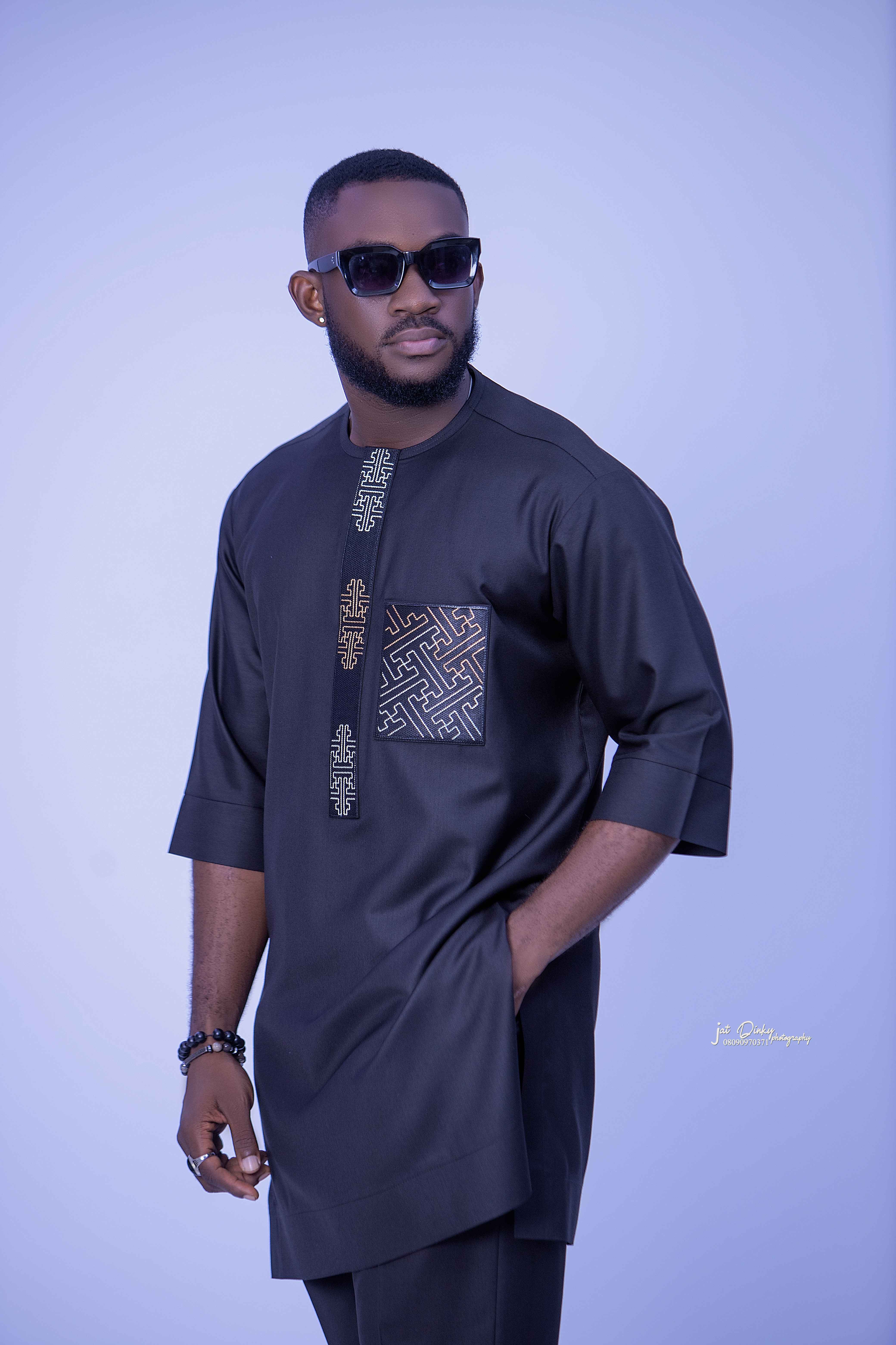 Dark & Shine Embroidered Kaftan - Men's African Embroidered Kaftan