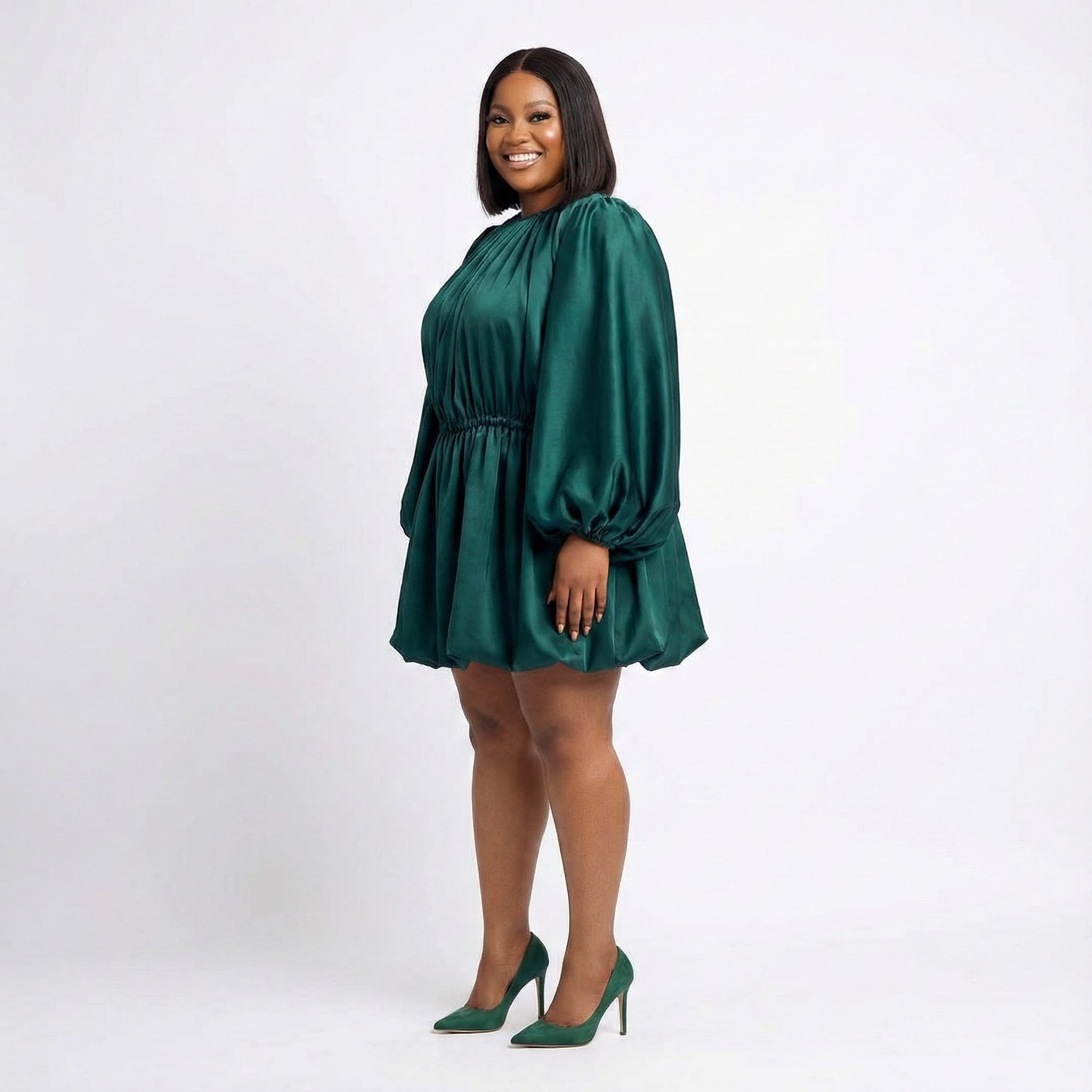 Lerin Gathered Waist Mini Dress